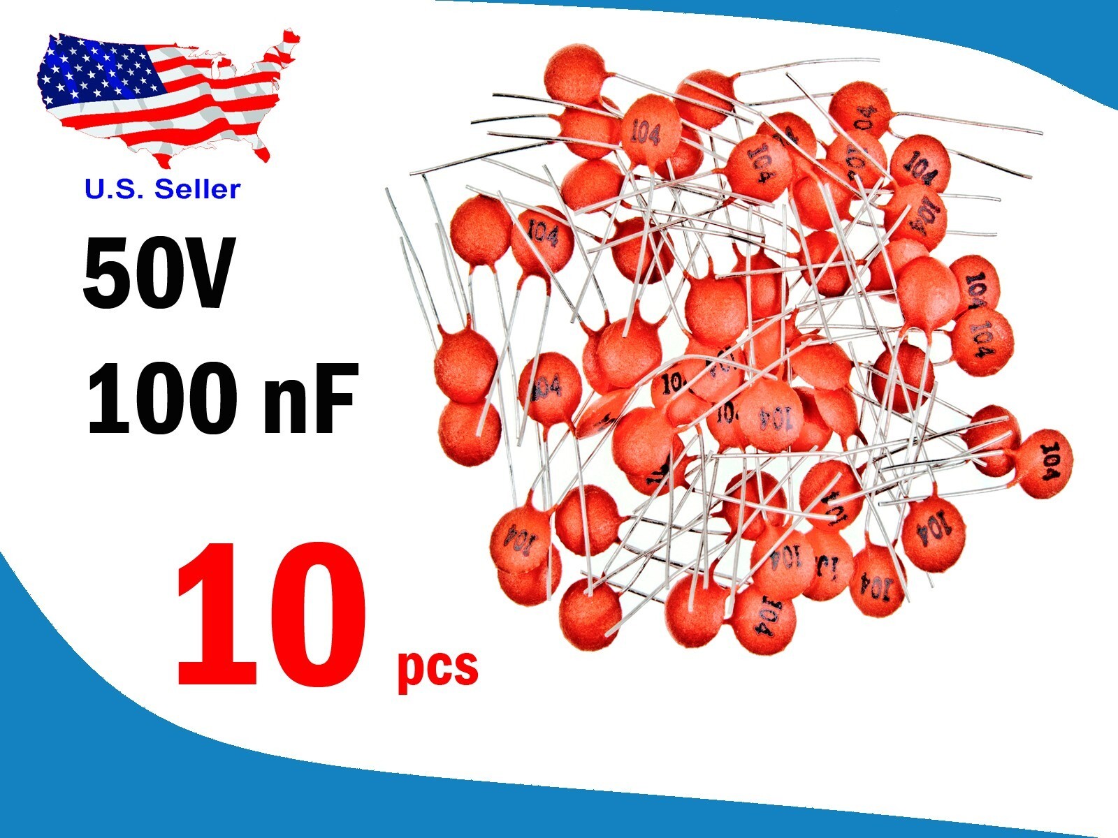 50V 104 100nF 0.1uF Ceramic Disk Capacitors 5PCS