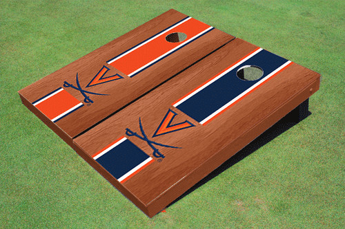 University of Virginia Rosewood Alternating Long Stripe Cornhole Boards