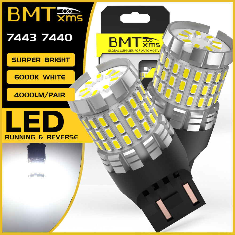 For Ram 1500 2500 3500 2013-2023 7440 7443 White LED Backup Reverse Light Bulbs