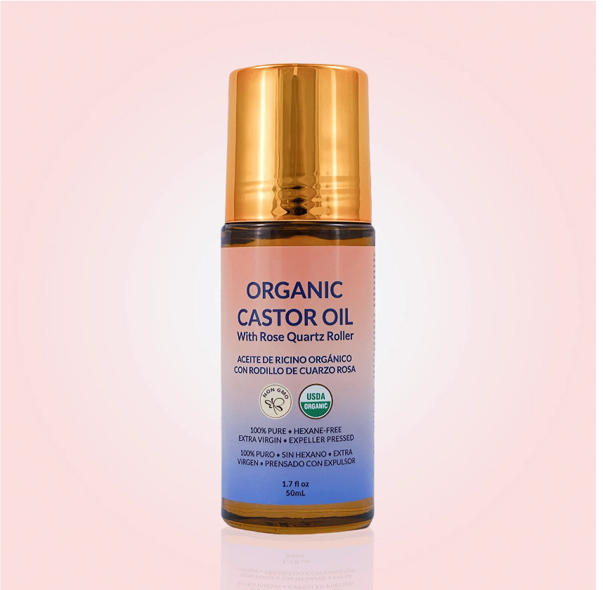 Organic Castor Oil Cold Pressed hexane free Roll-on Natural Pure -1.7 Oz (50 ml)