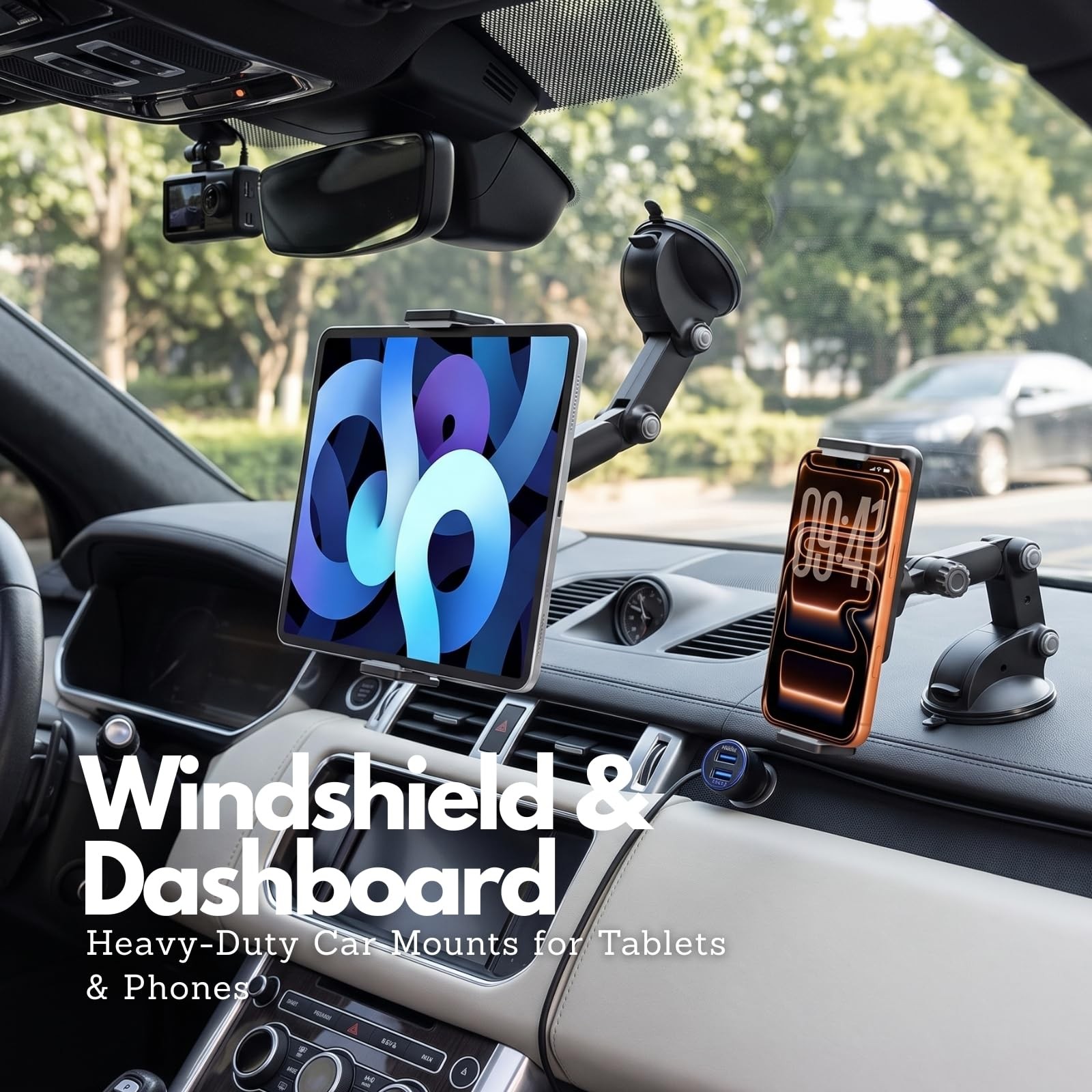 Universal Car Mount Windshield Dashboard Holder for iPad Stand