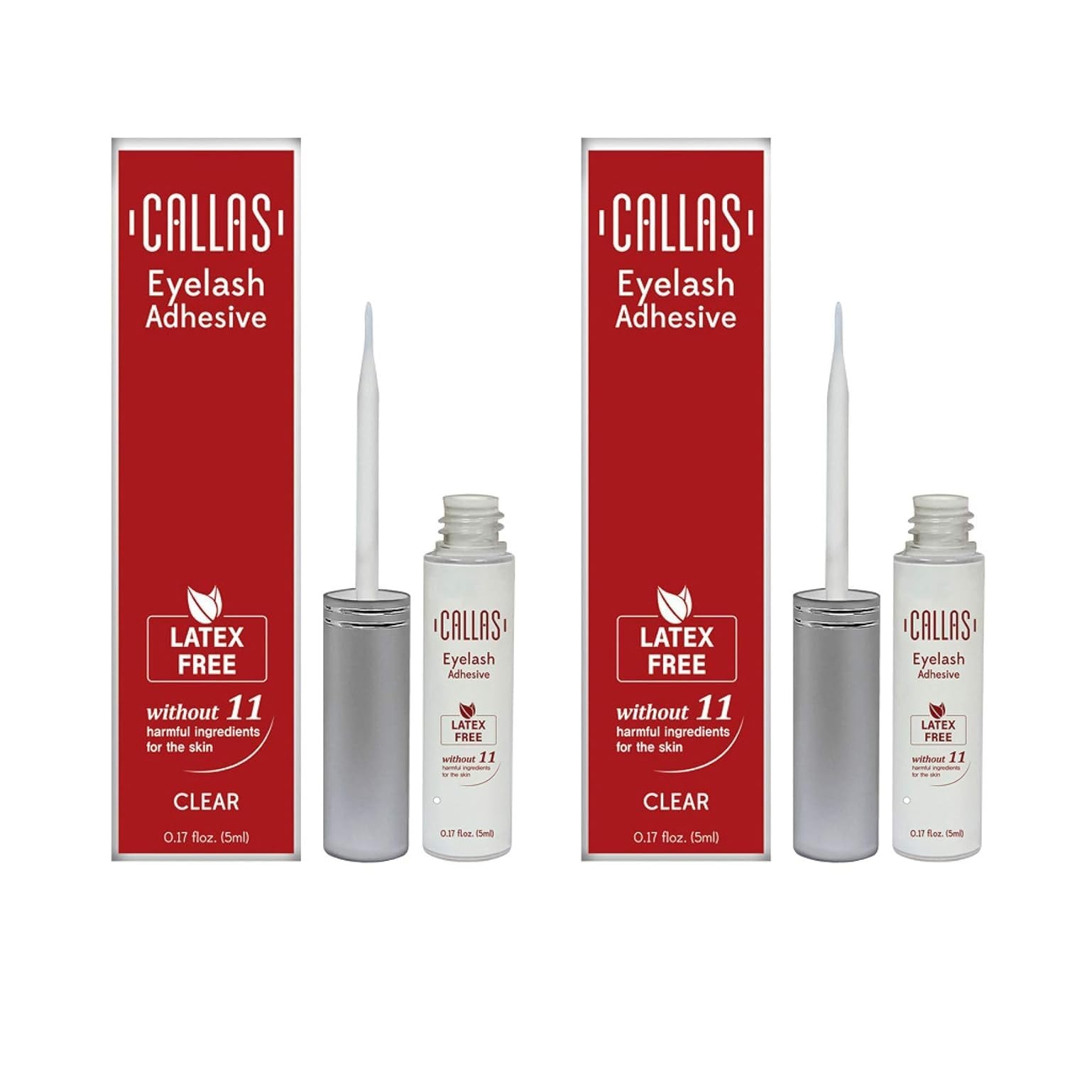 Eyelash Adhesive Clear (Latex Free) 2 sets 0.17 Fl Oz (Pack of 2),