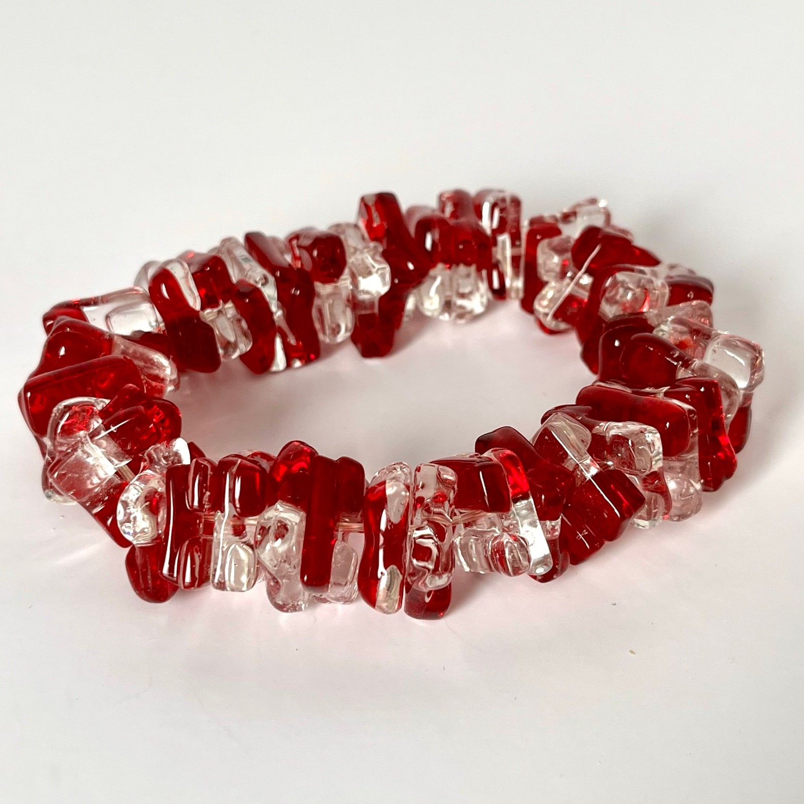 Handmade glass bracelet red  new
