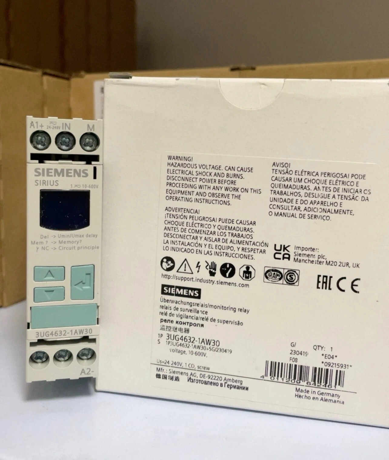 3UG4632-1AW30 New In Box For Siemens Monitoring Relay 3UG46321AW30