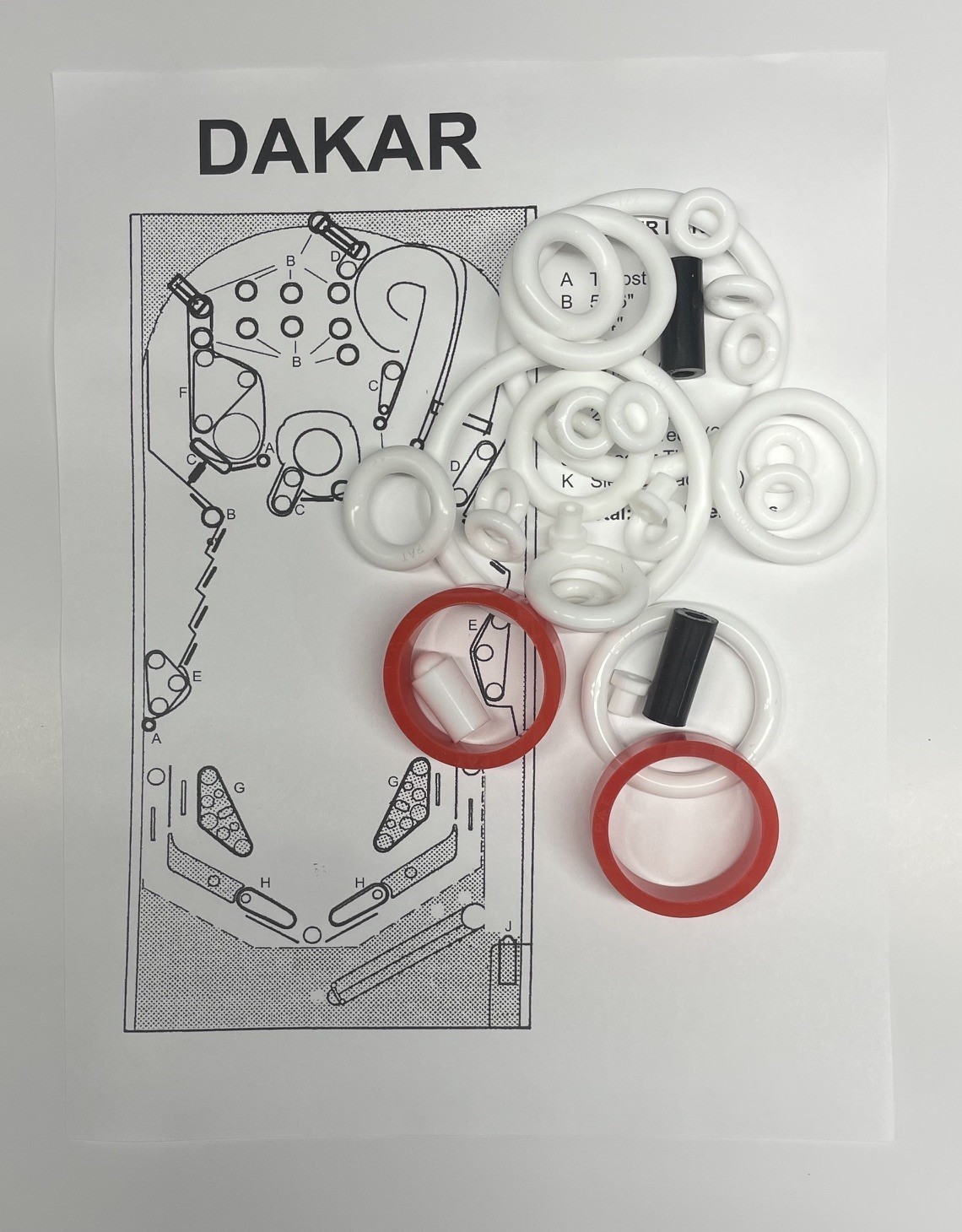 Mr Game Dakar Pinball Machine Rubber Ring Kit