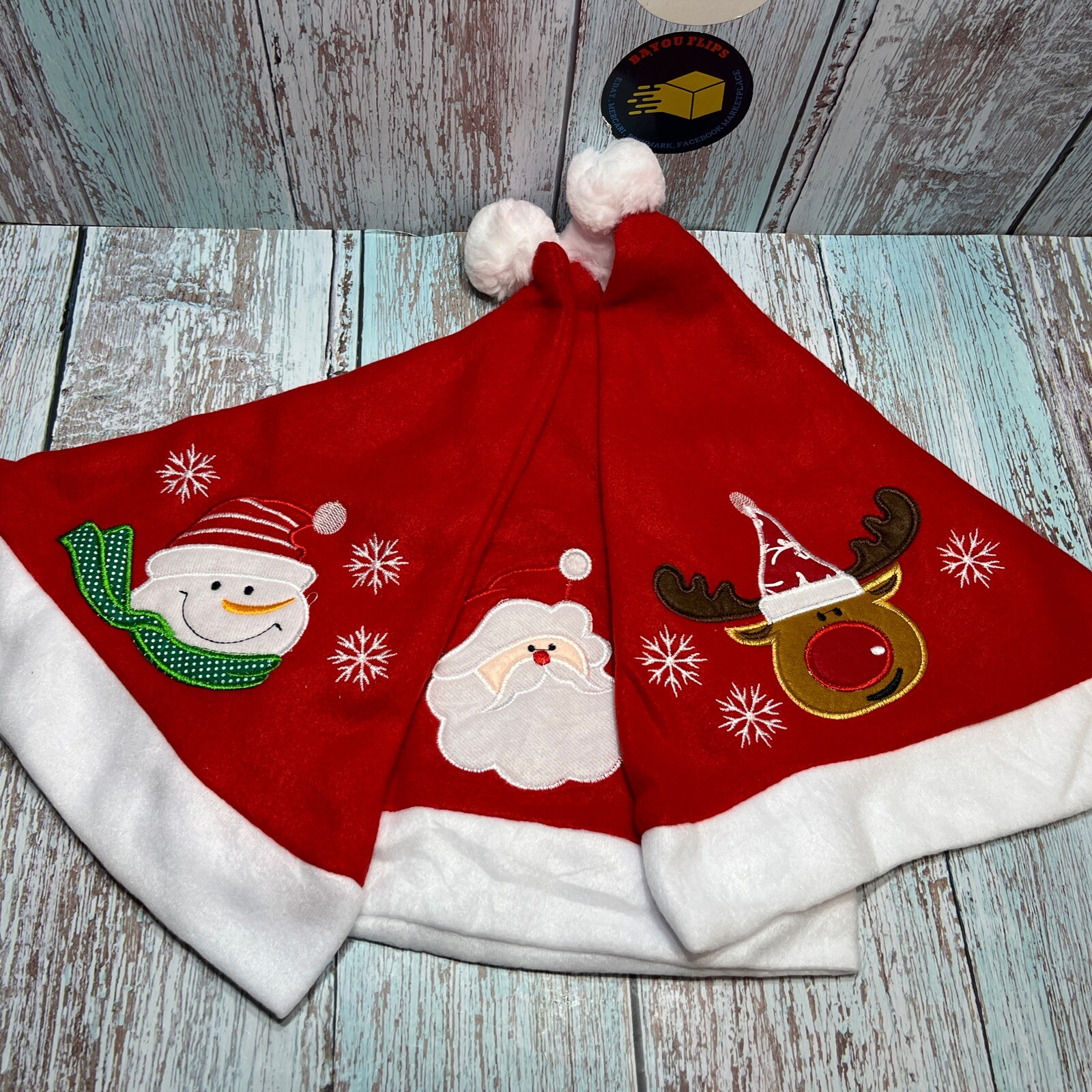 3 BRAND NEW SANTA HATS.Frosty,Rudolph& Santa.Fast Shipping.