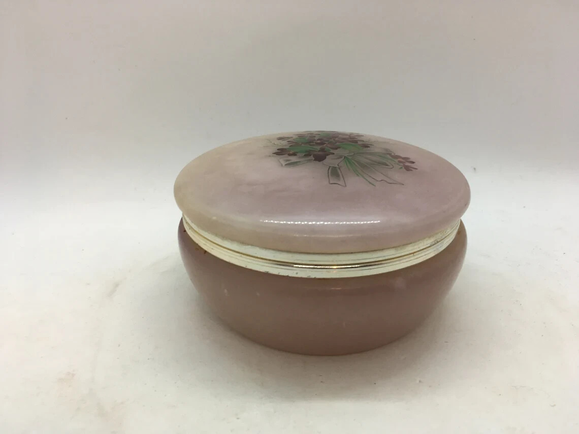 Himark Gift Ware Designed Alabaster Trinket Ring Box ~ Made in Italy