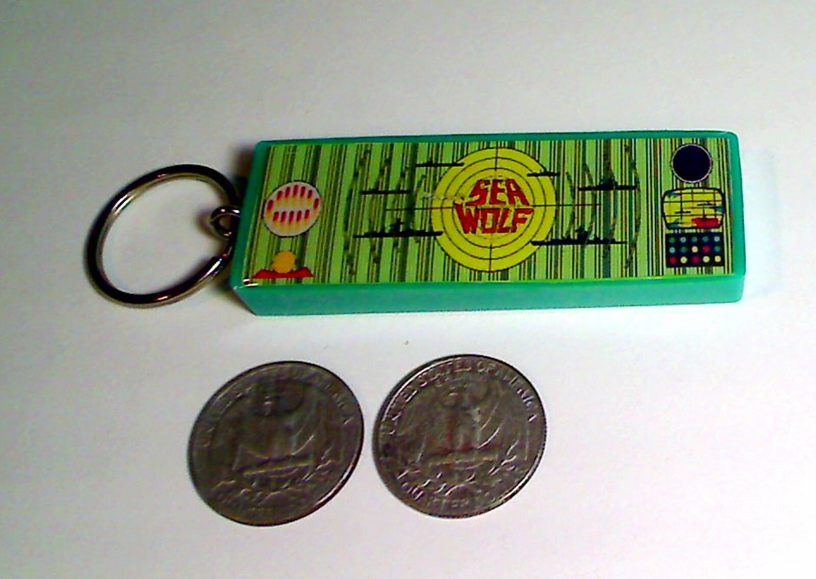 Sea Wolf Arcade Marquee Coin Door accessory Keychain