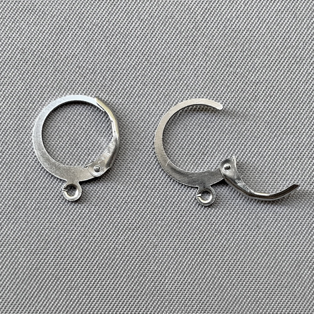 Round Leverback Earwires Earrings 14.5x12mm Stainless Steel Q15 Pair Per Pkg