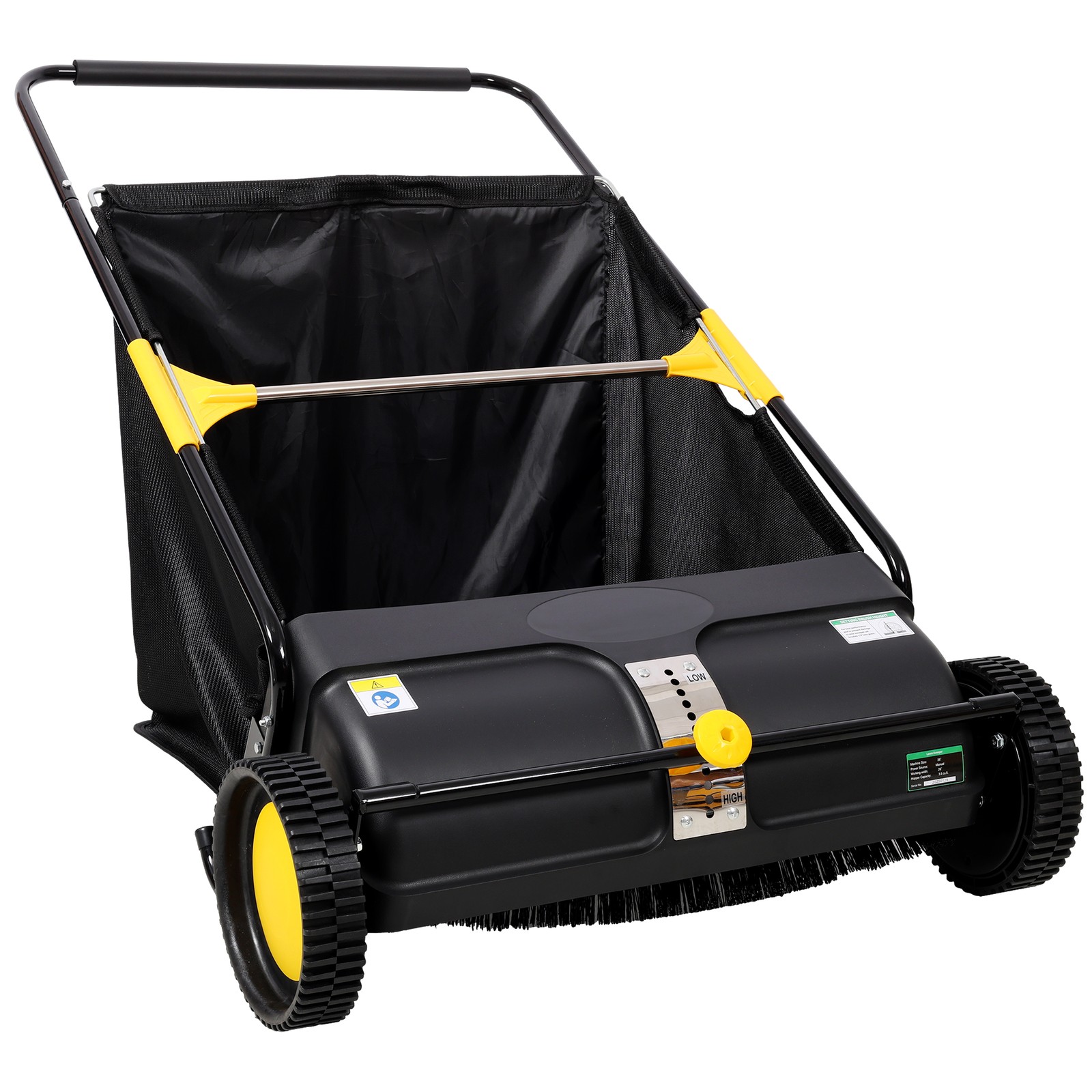 4-Brush 21in Lawn Sweeper 3.5cu.ft Hopper Capacity