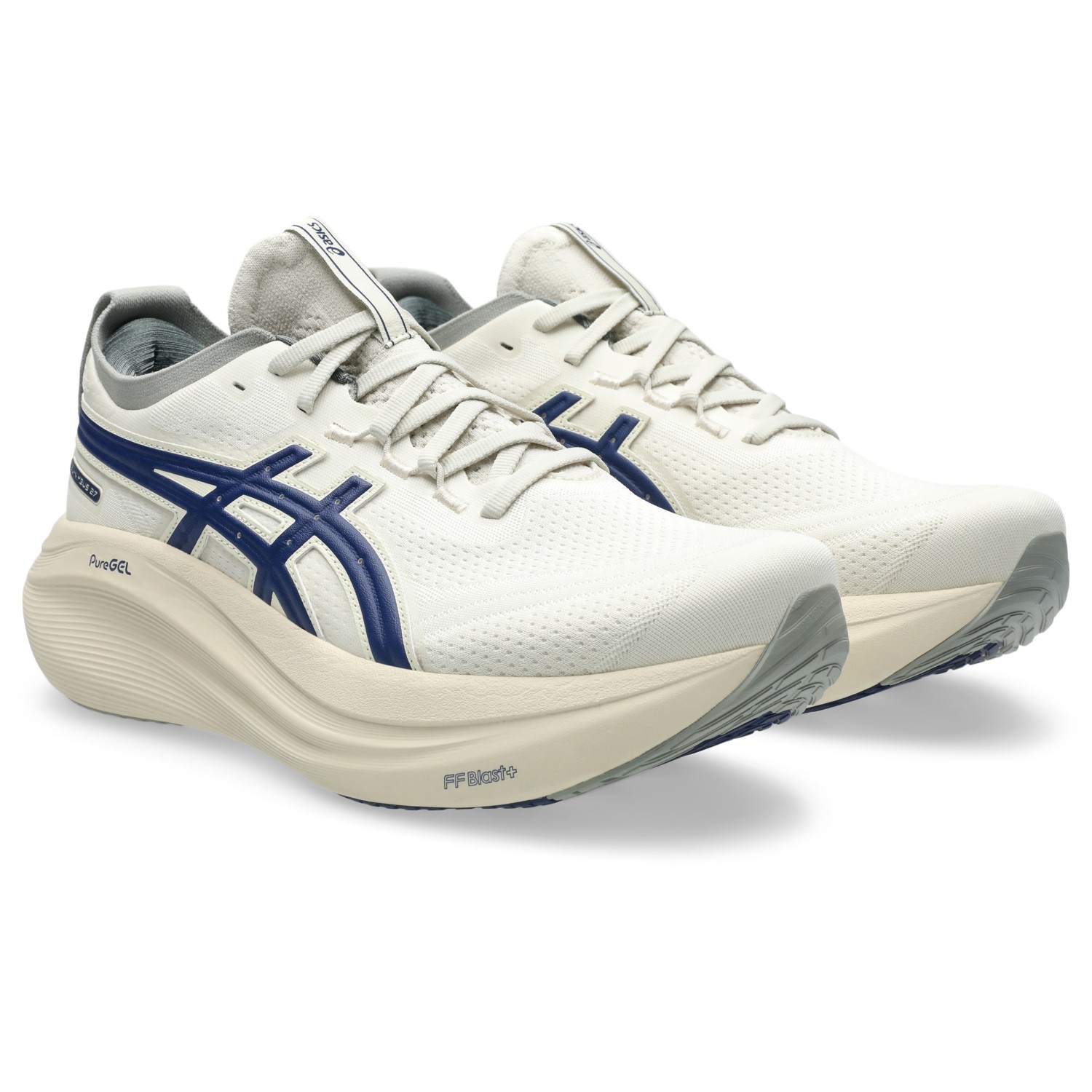 ASICS Men's Gel-Nimbus 27 ATC Running Shoes, Birch/Indigo Blue
