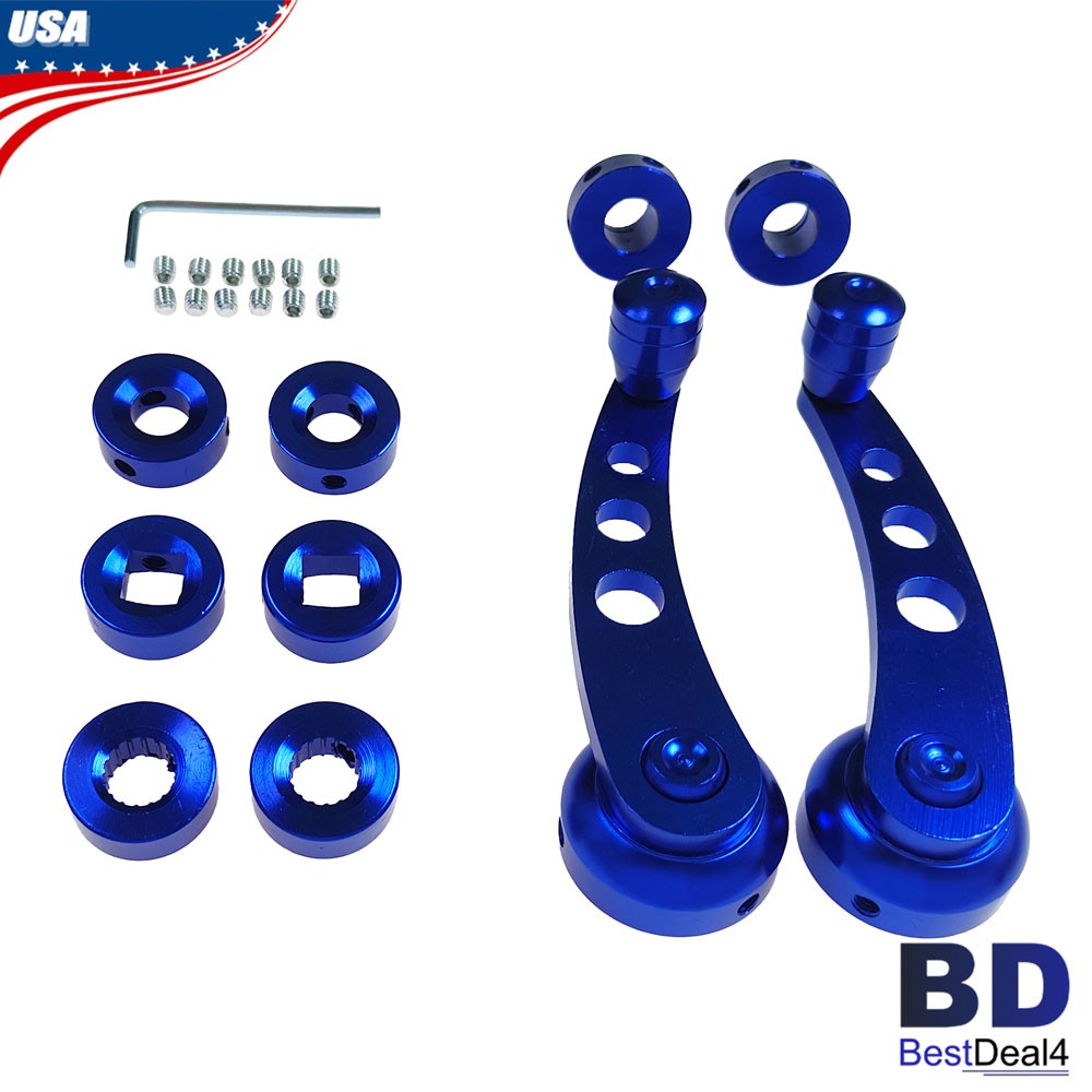 2PCS Billet Aluminum Window Crank Handle Winder Kit For Truck Car Universal Pack