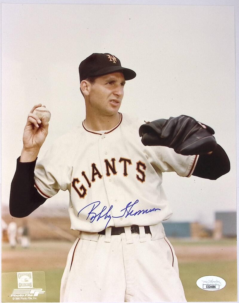 Bobby Thomson Mets Signed Autographed 8x10 Photo JSA Authentic