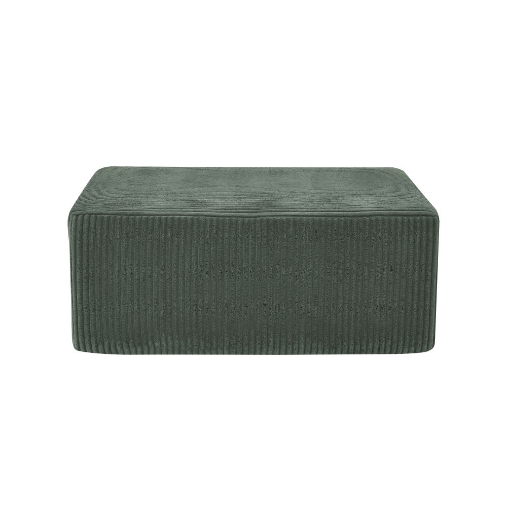 Dark Green Full Compressed Corduroy Ottoman No Assembly Versatile Extra