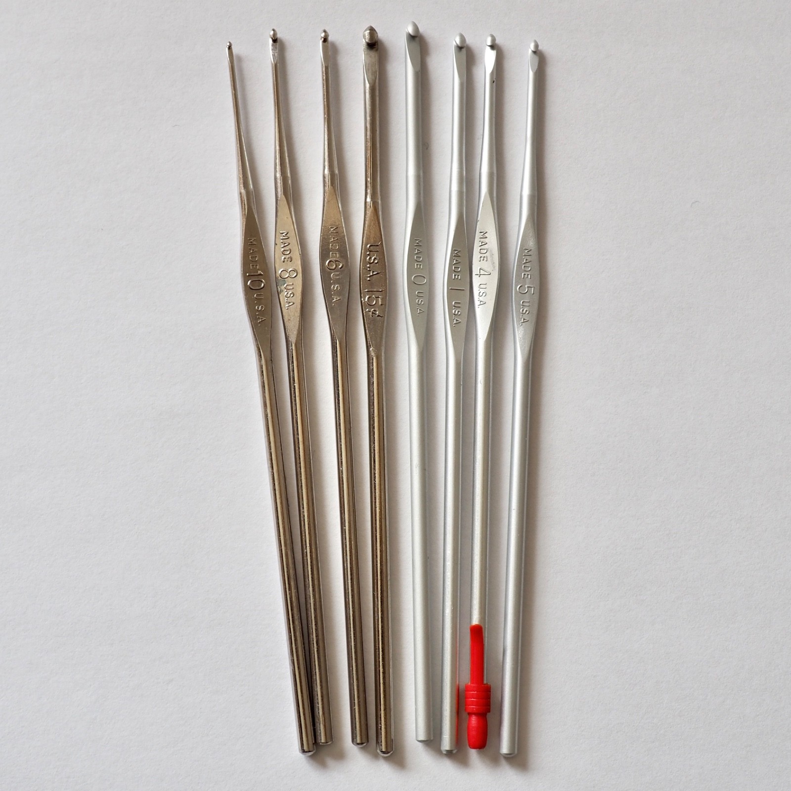 Vintage In-Line Crochet Hooks USA Susan Bates Marcia Lynn Coats Tiny Lace Sizes