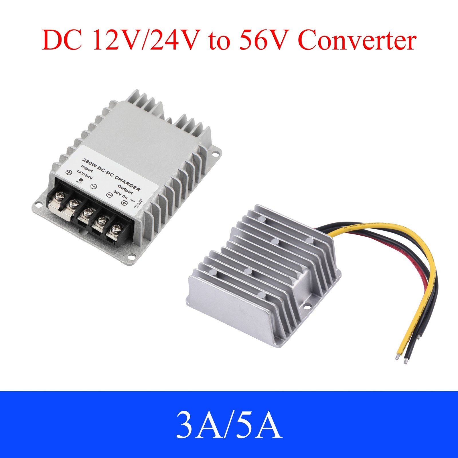 DC 12V/24V to 56V 3A/5A Step Up Converter Voltage Regulator Boost Supply Module
