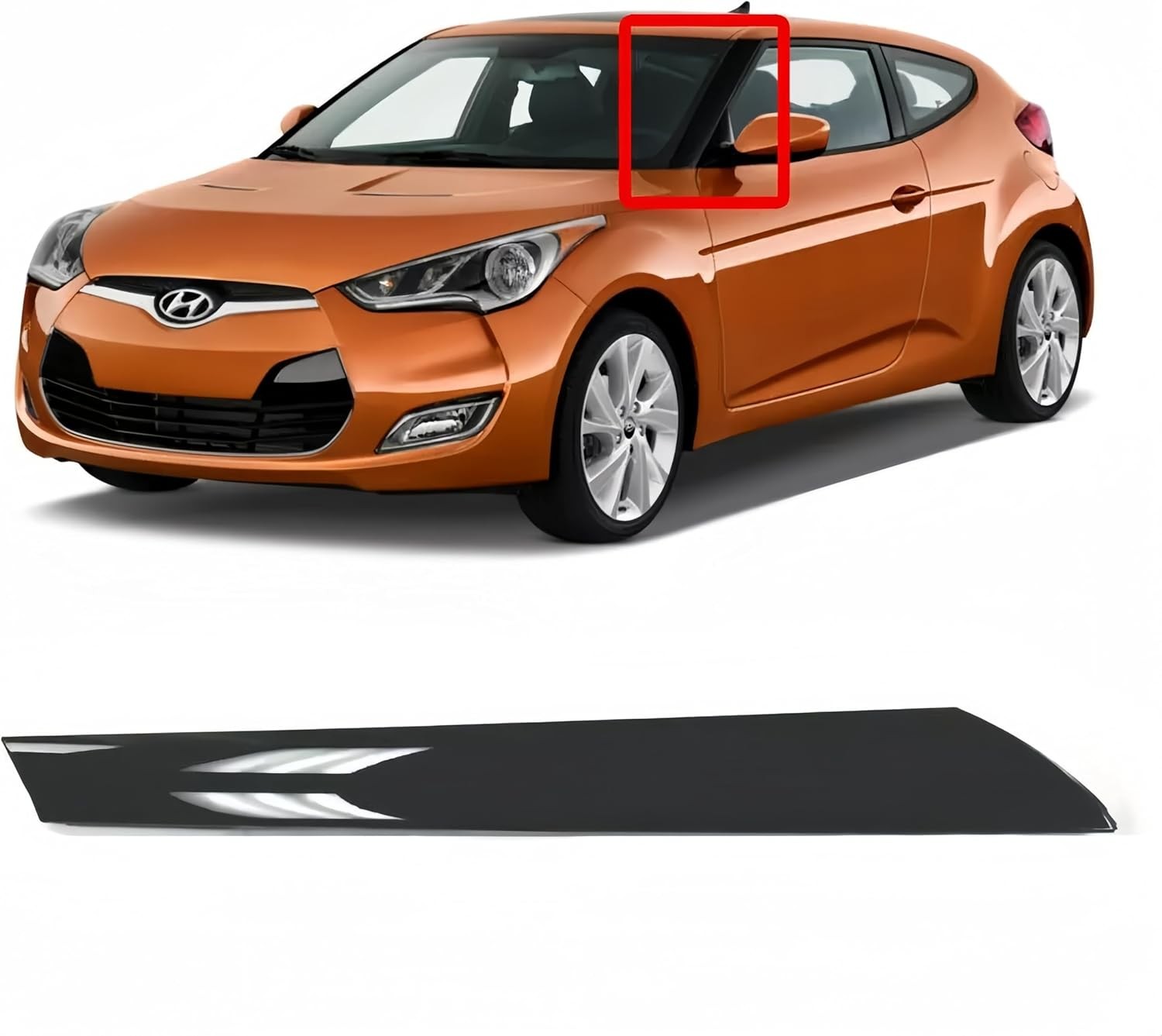 A-Pillar Molding Trim Kit for 2012-2017 Hyundai Veloster Windshield