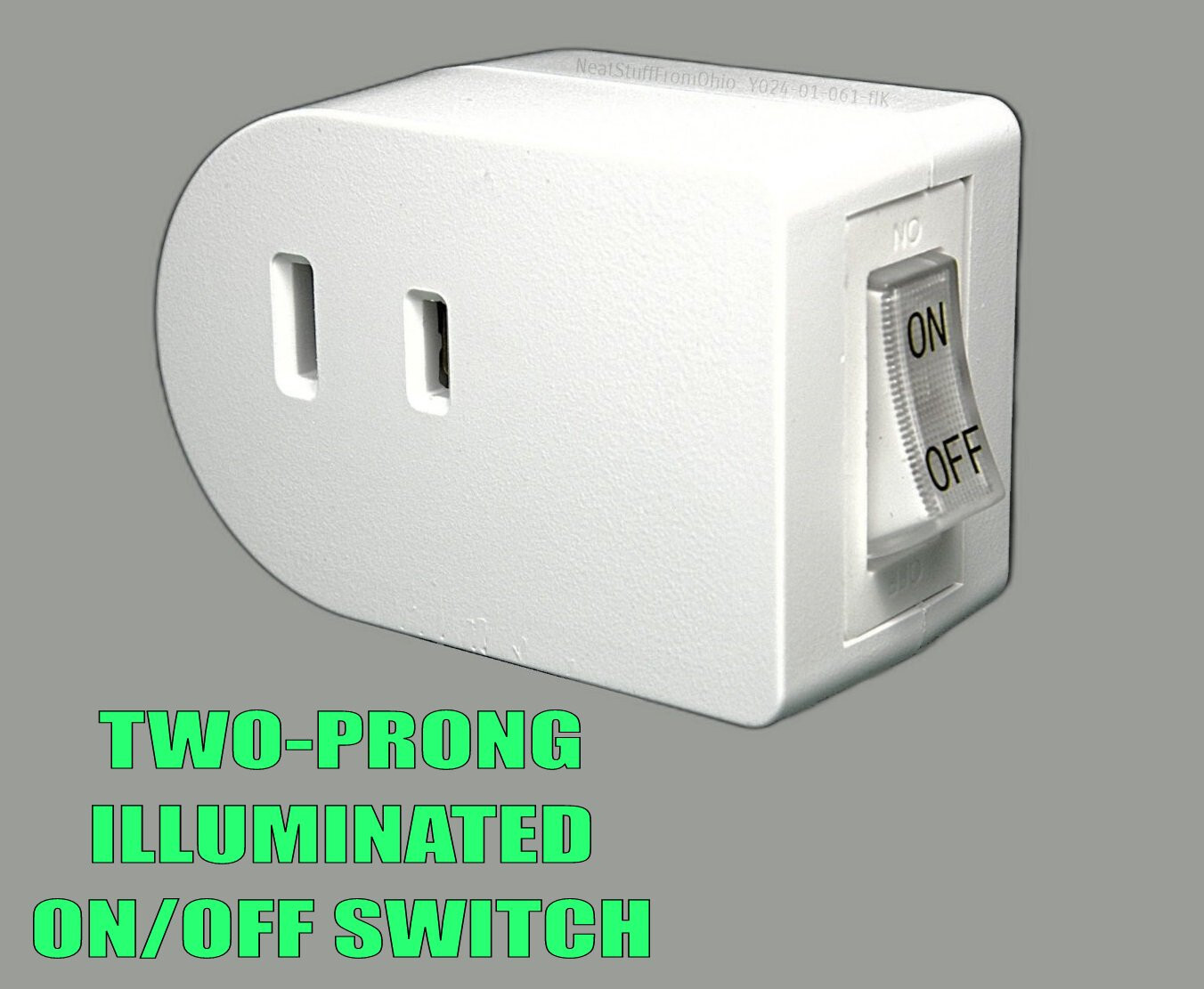 PLUG-IN POWER SWITCH, ON/OFF, TWO-PRONG, POLARIZED, ILLUMINATED, 125VAC