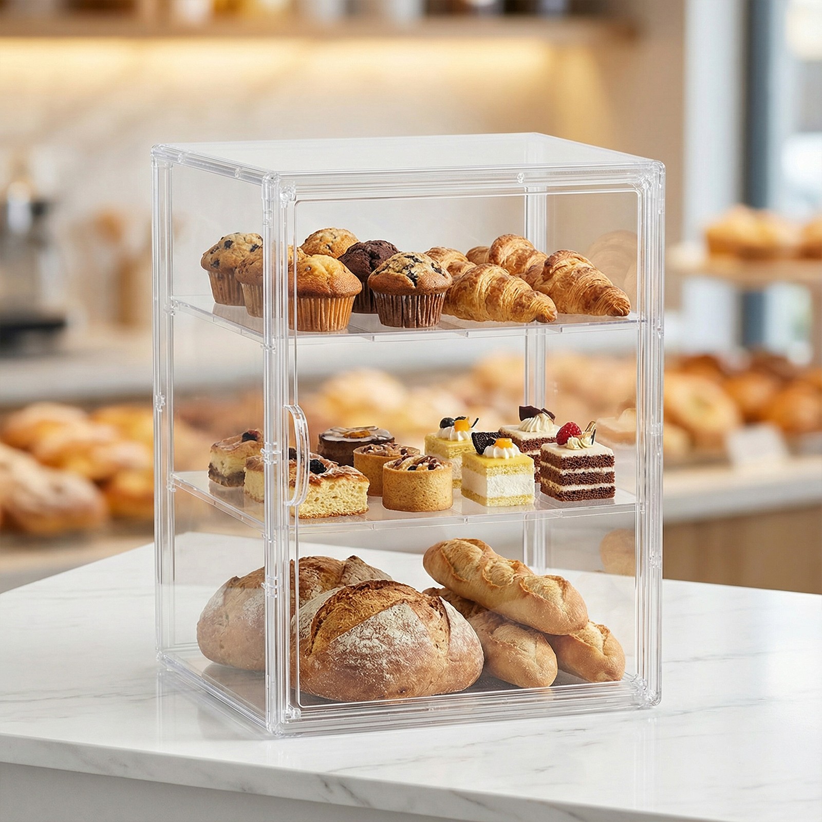 Stackable Storage Drawers Clear Acrylic Organizer Bathroom Make up (2 Partition)