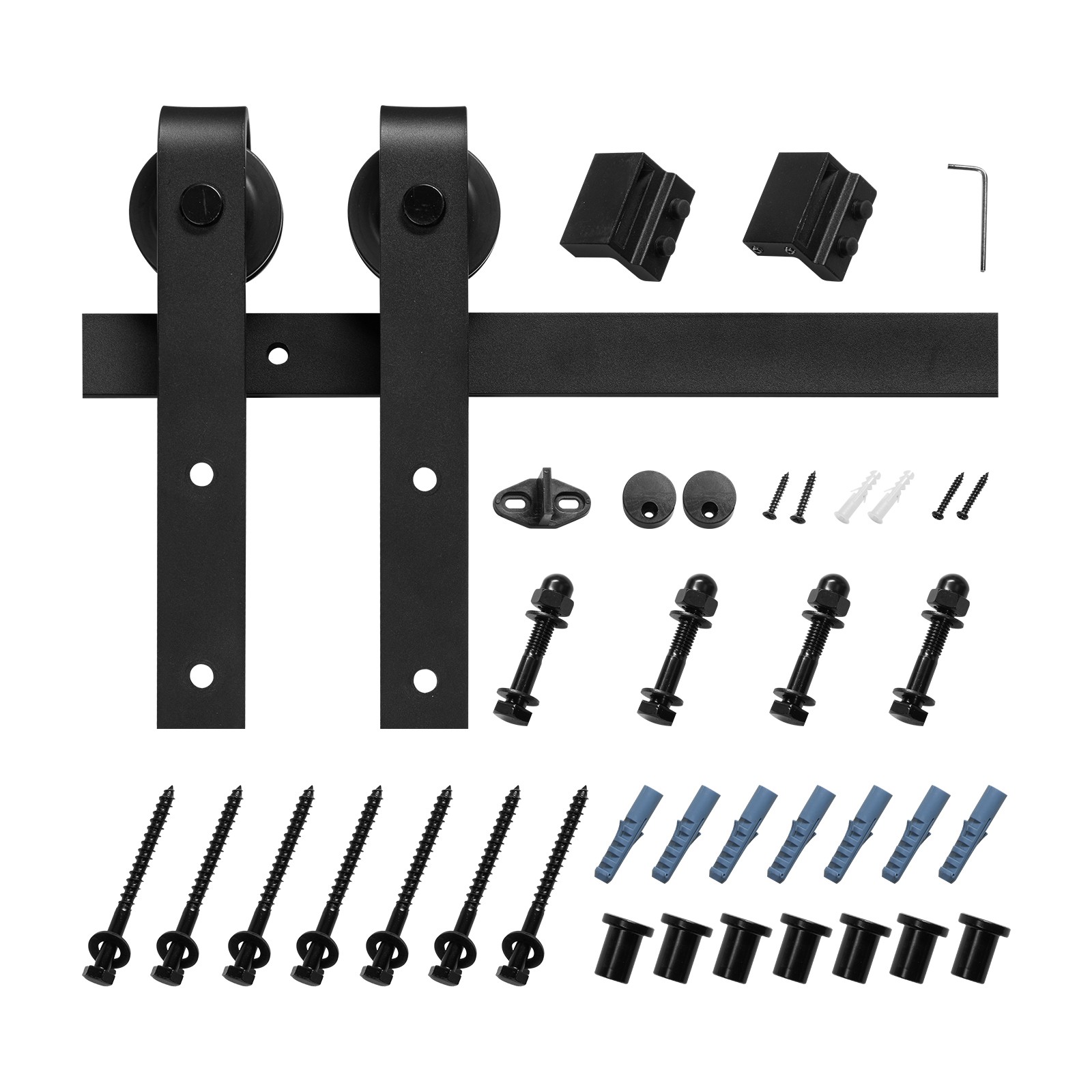 10FT Sliding Barn Door Hardware Kit for Single Sliding Barn Door J-shape