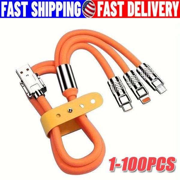 3in1Fast Charging Cable Cell Phone Charger Cord For i Phone Type C Micro USB LOT