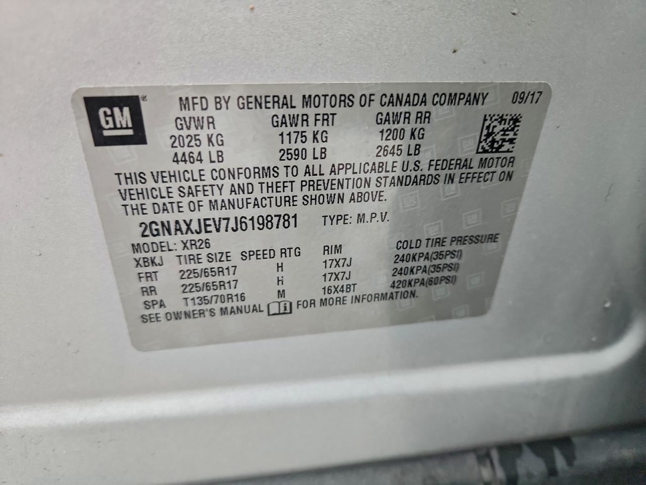 EQUINOX 2018 Glove Box 4920144