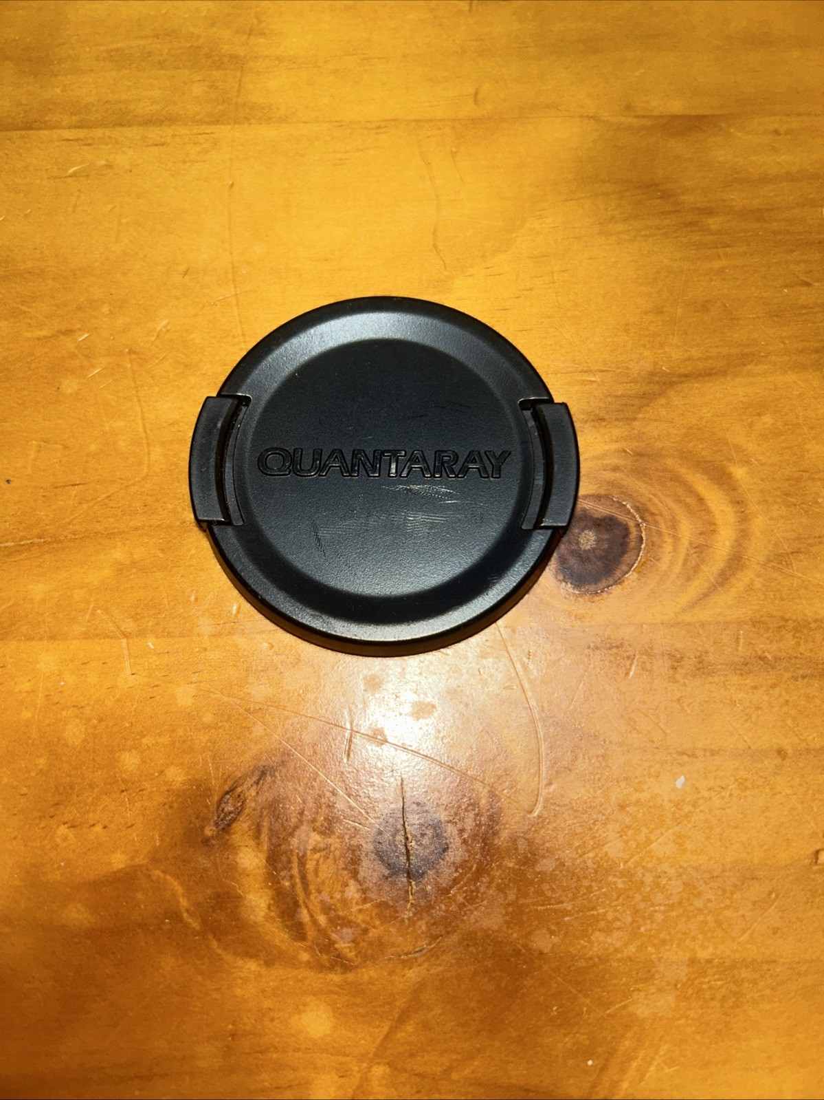 QUANTARAY 55mm plastic front lens cap Japan (black logo, Model #2) #00351
