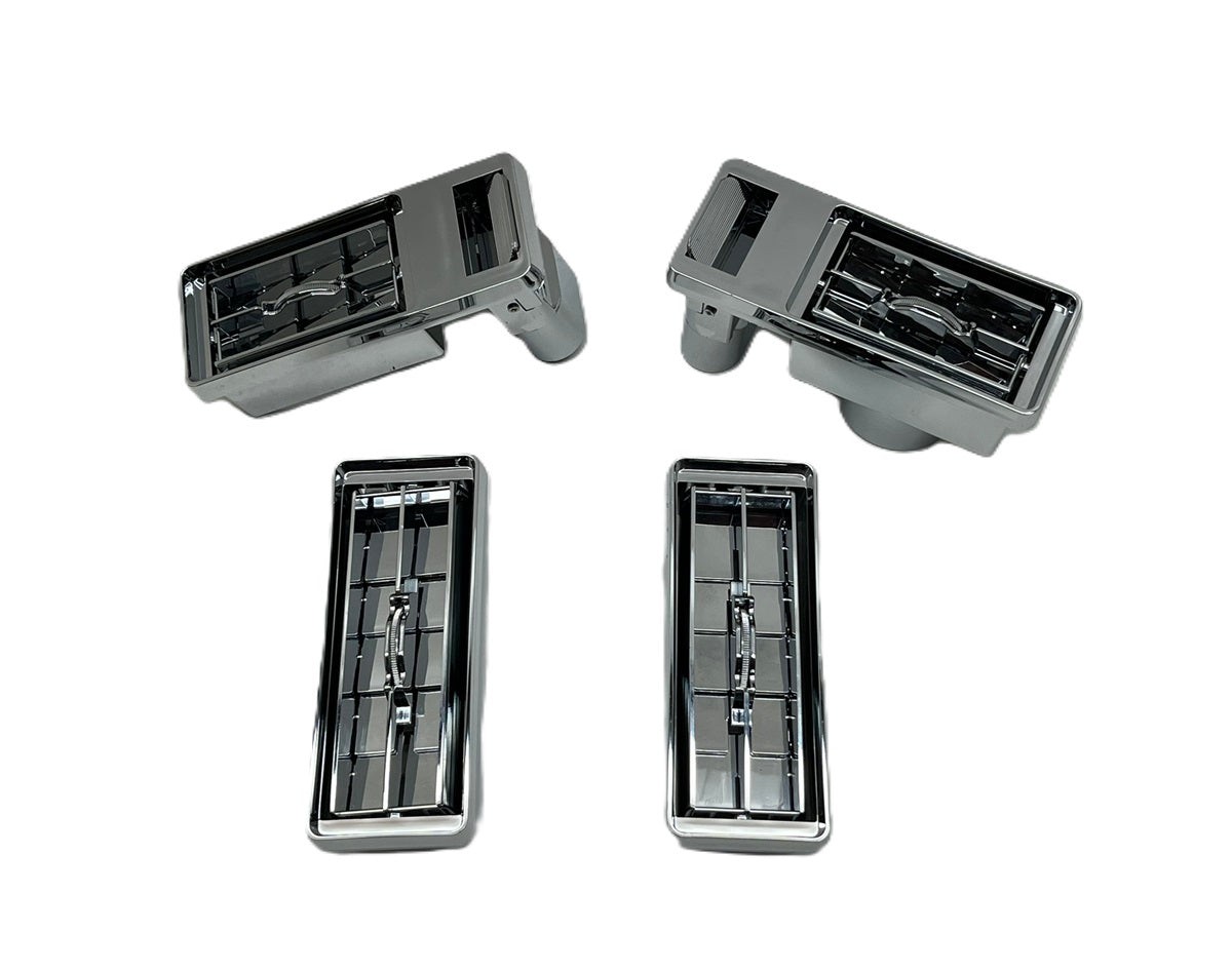 Chrome Plastic A/C Vent Kit compatible with Kenworth 2001 & Older Trucks
