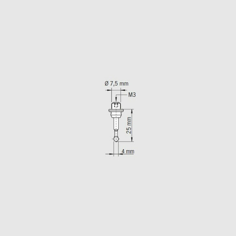M3 CMM Stylus Ceramic Stem, 4mm Ruby Ball, Compatible HAIMER 3D Sensor 80.362.00