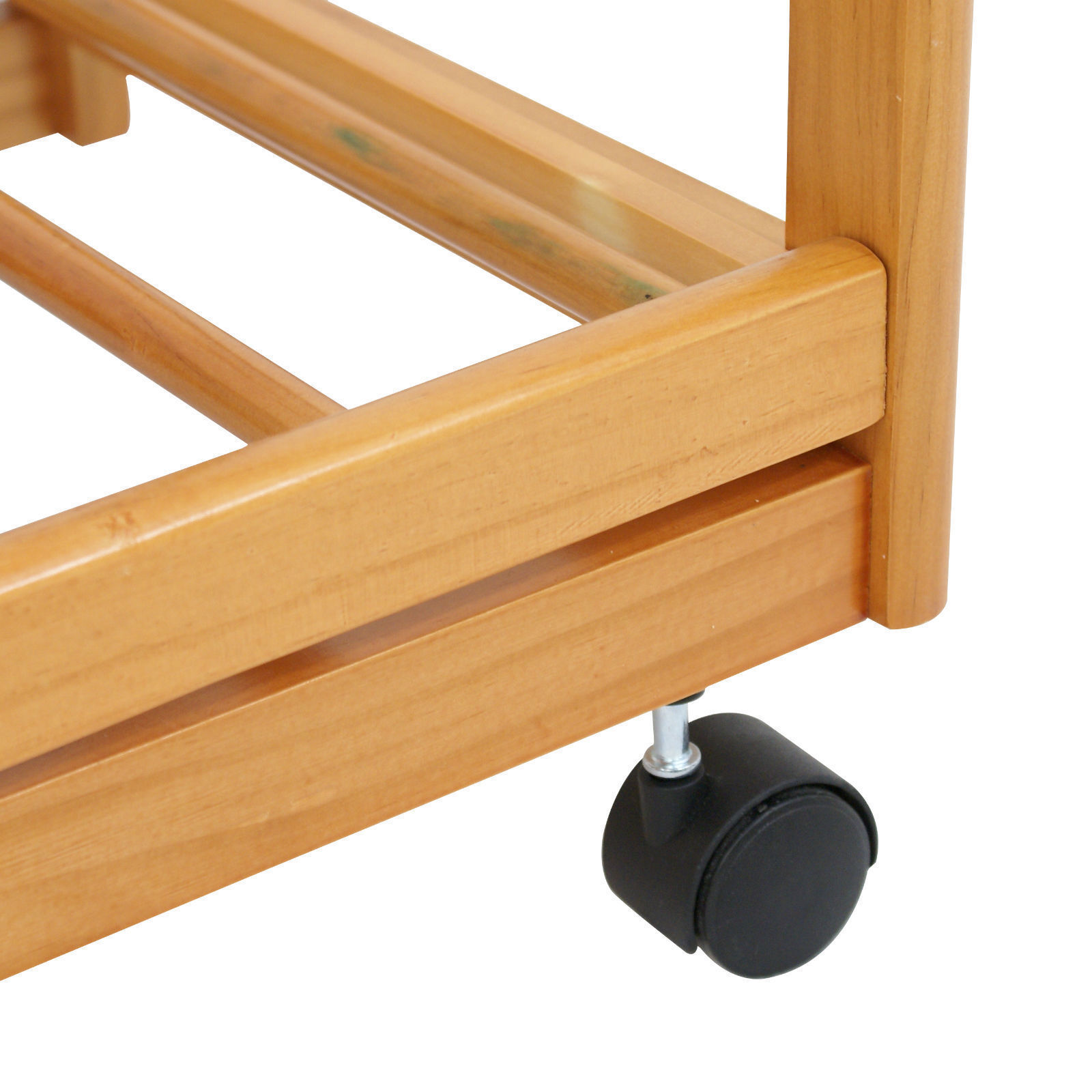 Durable Bamboo Rolling Kitchen Storage Cart Trolley wi/ Storage Drawers Baskets