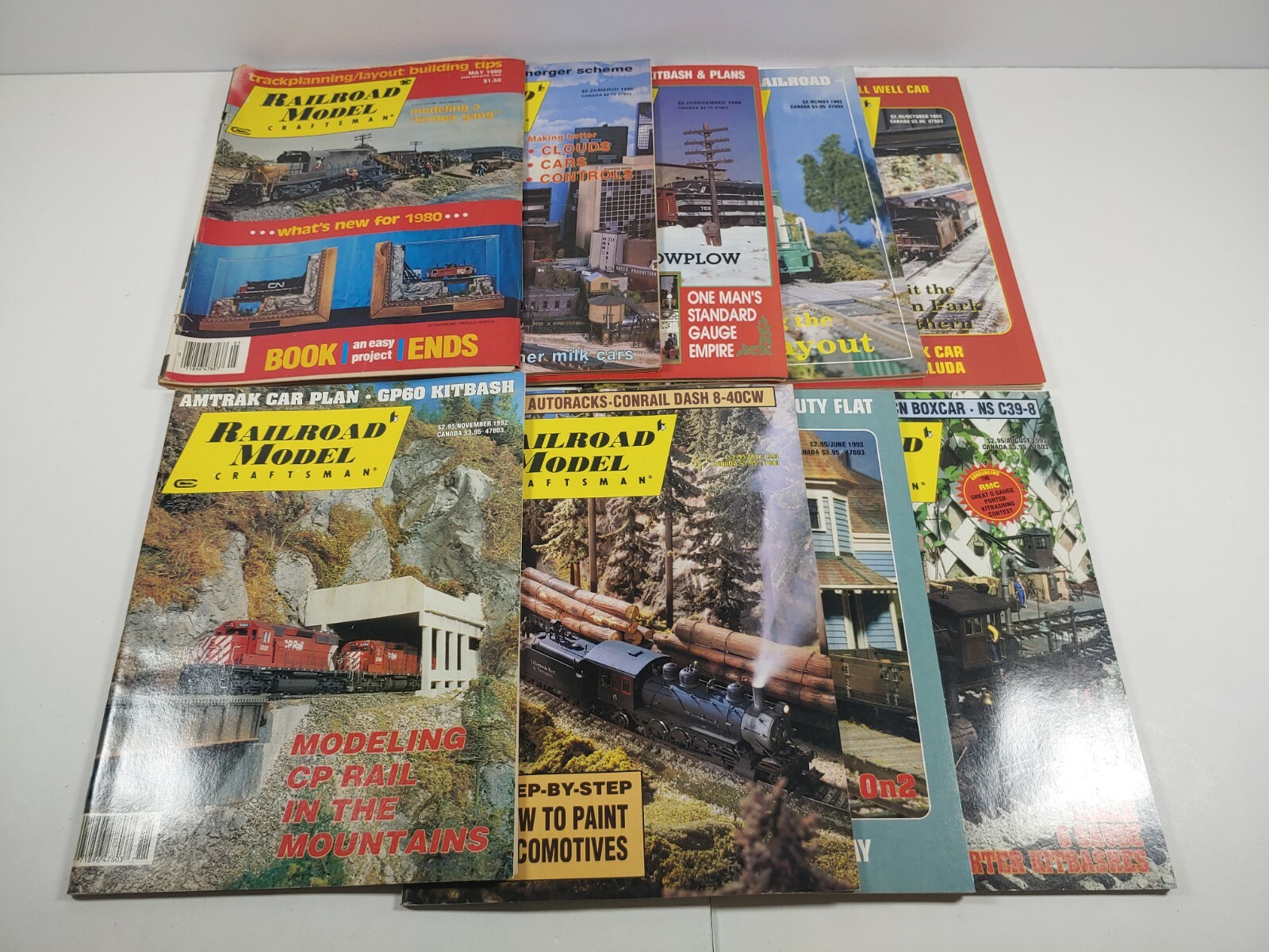 Vintage 1980s-90s Railroad Model Craftsman Magazine Lot Of 9