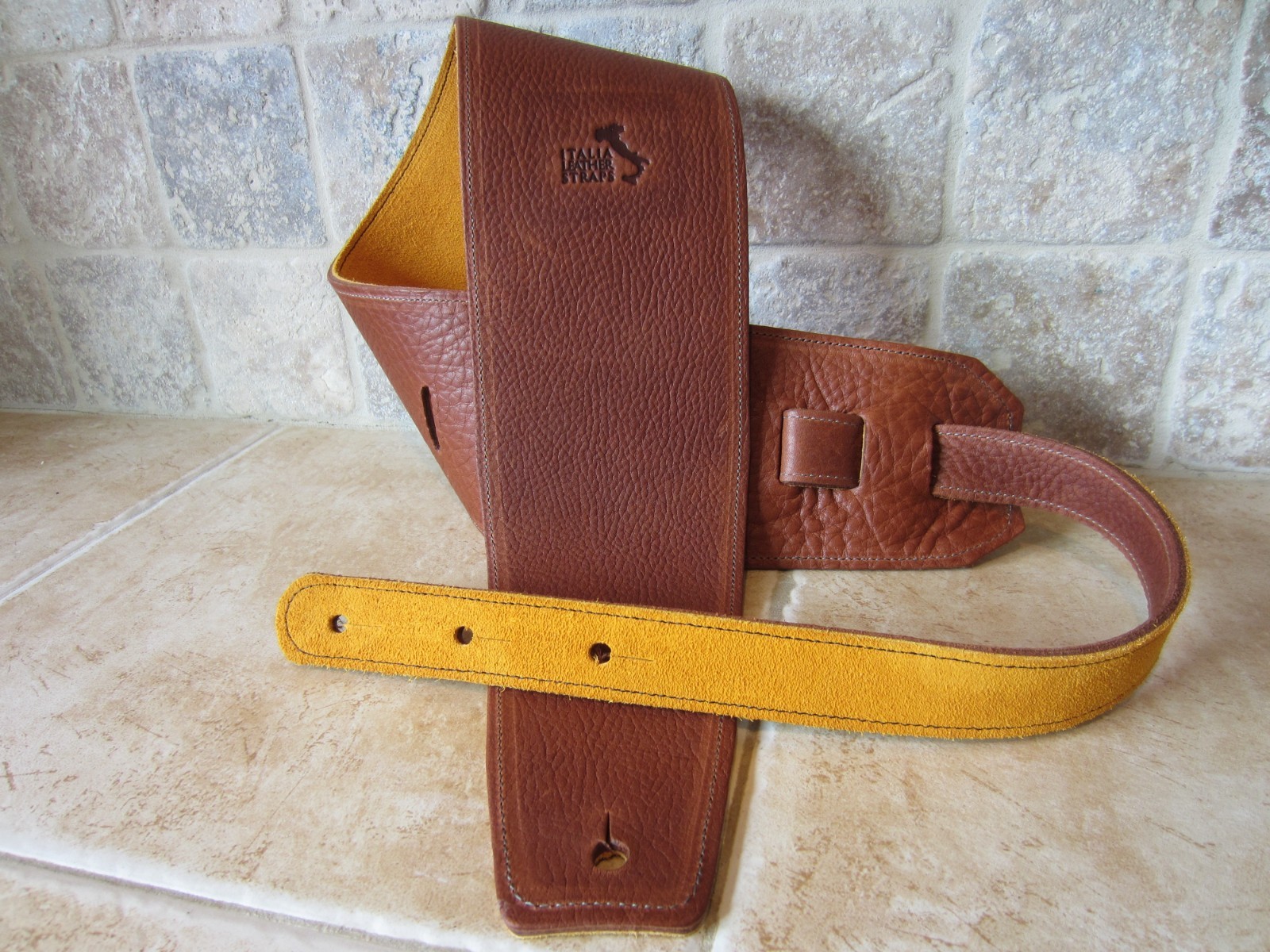 Premium Handmade Italian Leather Guitar Bass Strap 4"  Italia Leather Straps