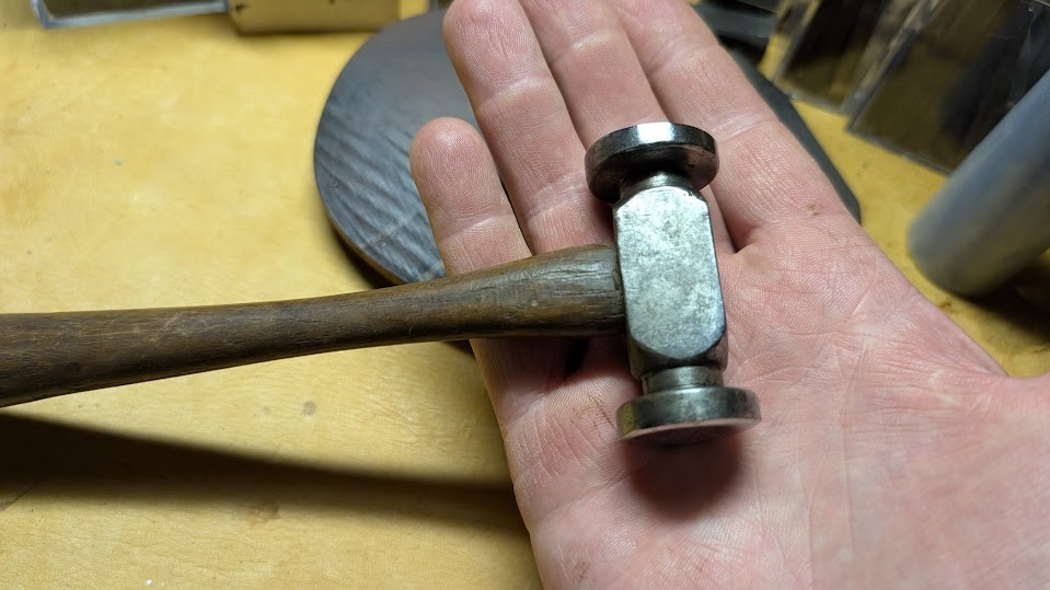 vintage silver smithing tools, jewelers hammer, jewelers  tools.