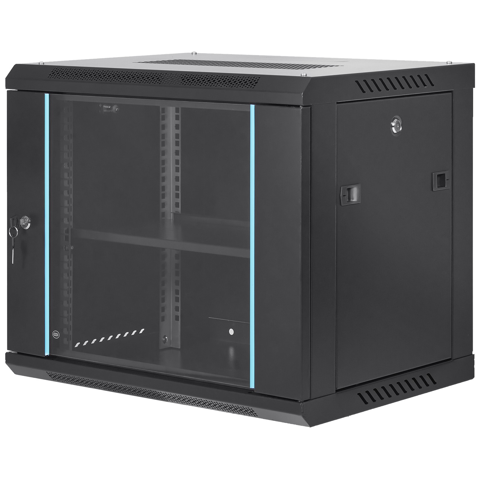 VEVOR 9U Wall Mount Network Server Rack Cabinet Enclosure 15.5'' Deep Door Lock
