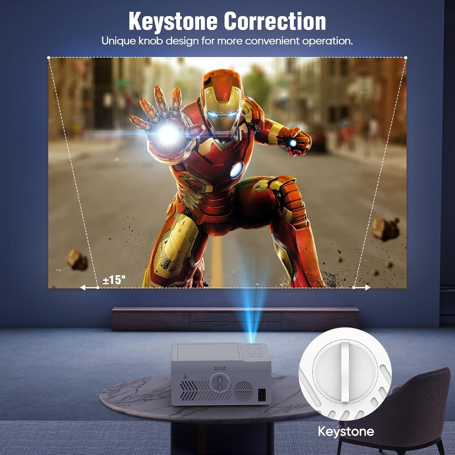 TMY Bluetooth Projector with DVD Player Built in, 1080P Mini Projector, Portable
