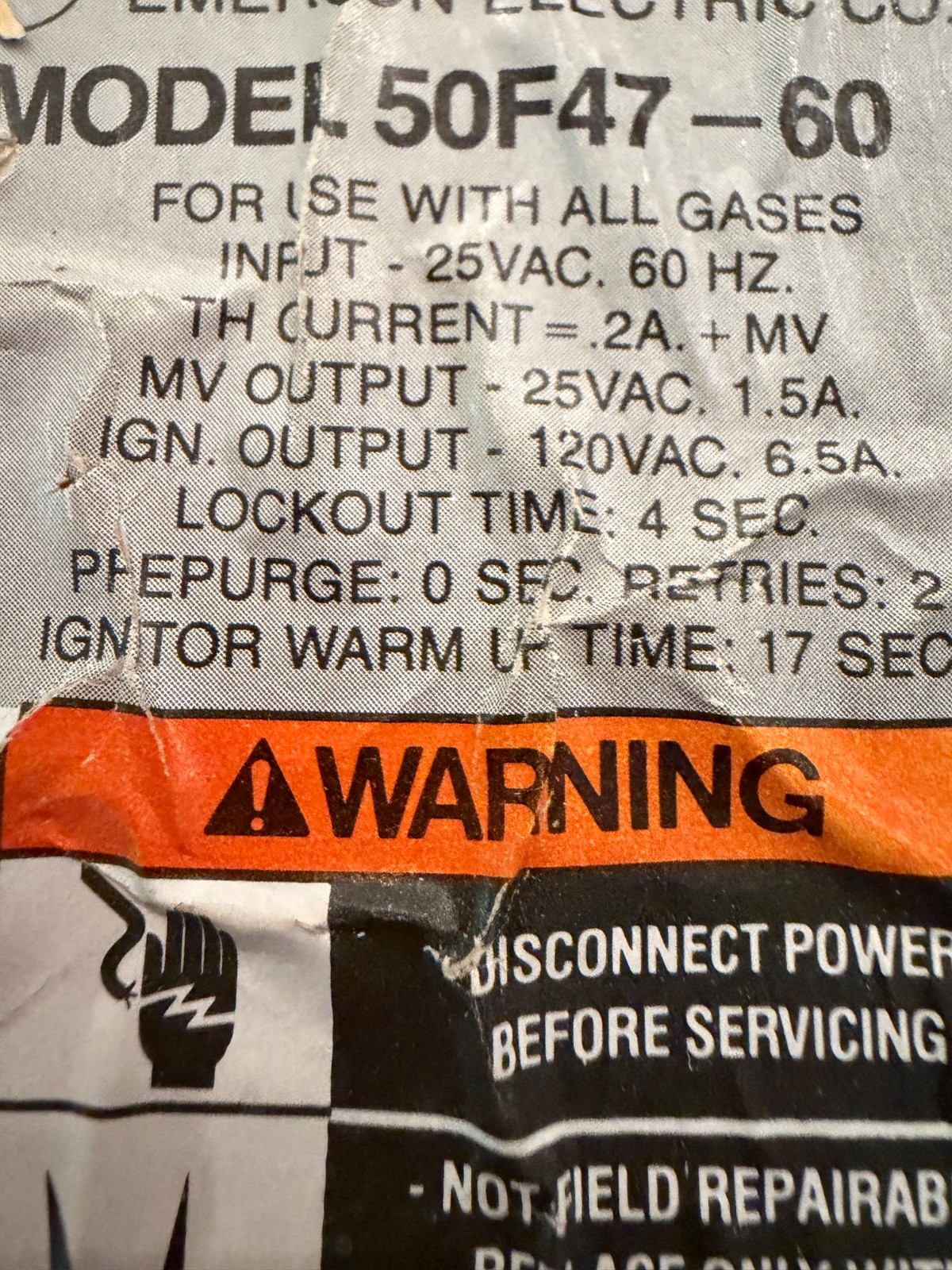 White-Rodgers 50F47-60 Furnace Ignition Control Board Module from working unit