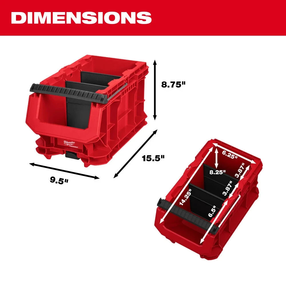 Milwaukee PACKOUT Compact Crate 48-22-8437 Modular Tool Storage Crate