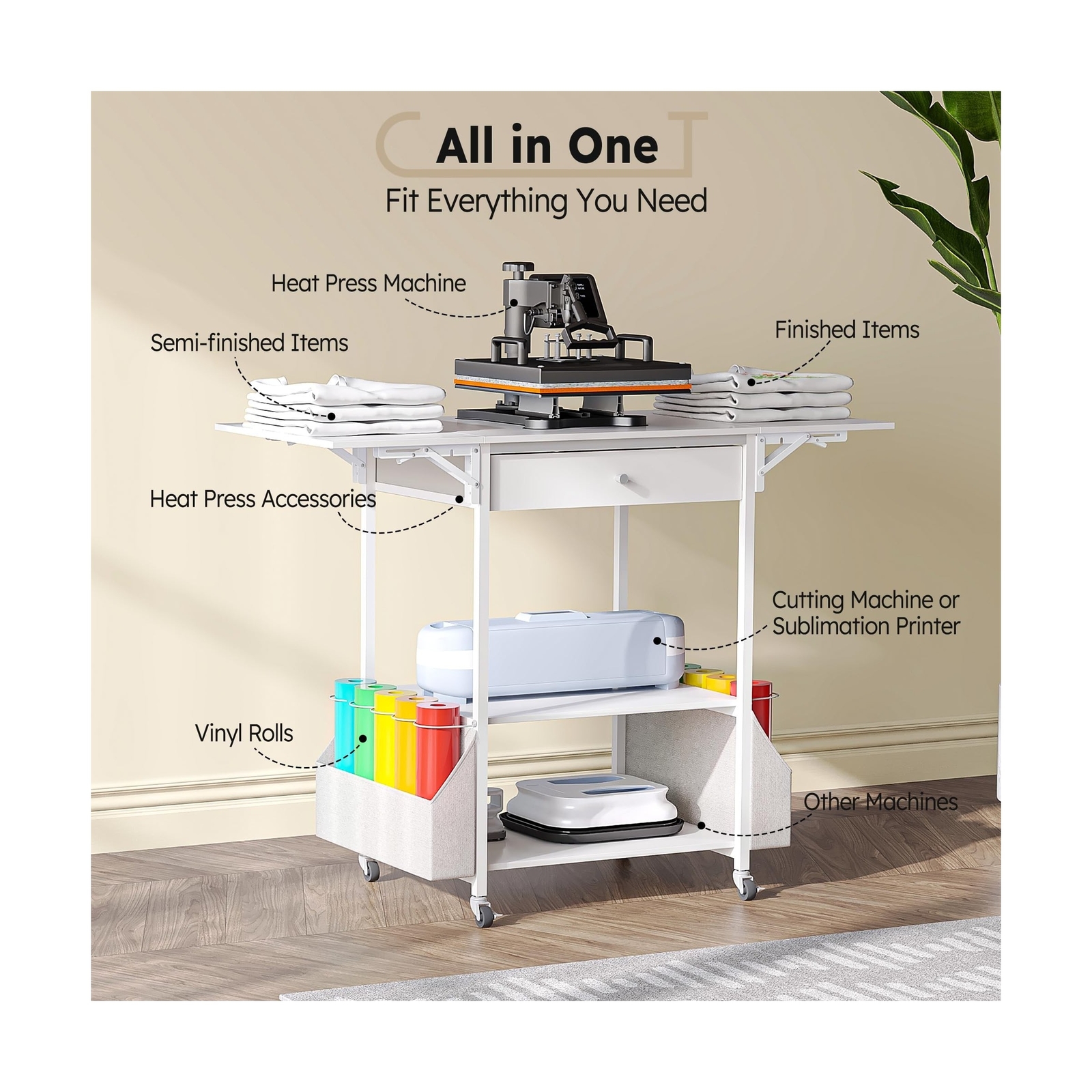𝐂𝐫𝐚𝐟𝐢𝐭 Foldable Heat Press Table