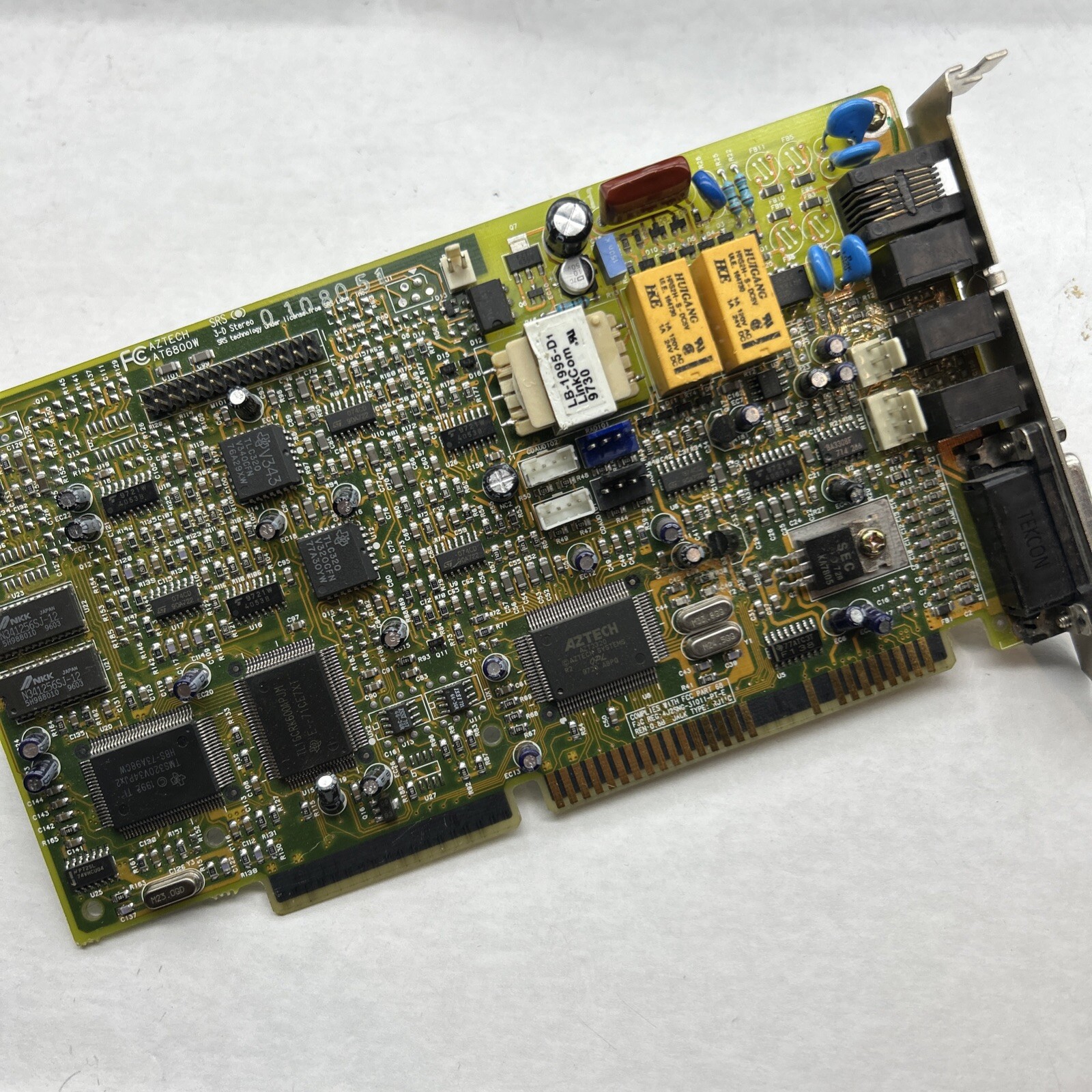 Aztech SRS3-3D Stereo ISA Sound Card -Modem Card  AT6800W 050-516925-405