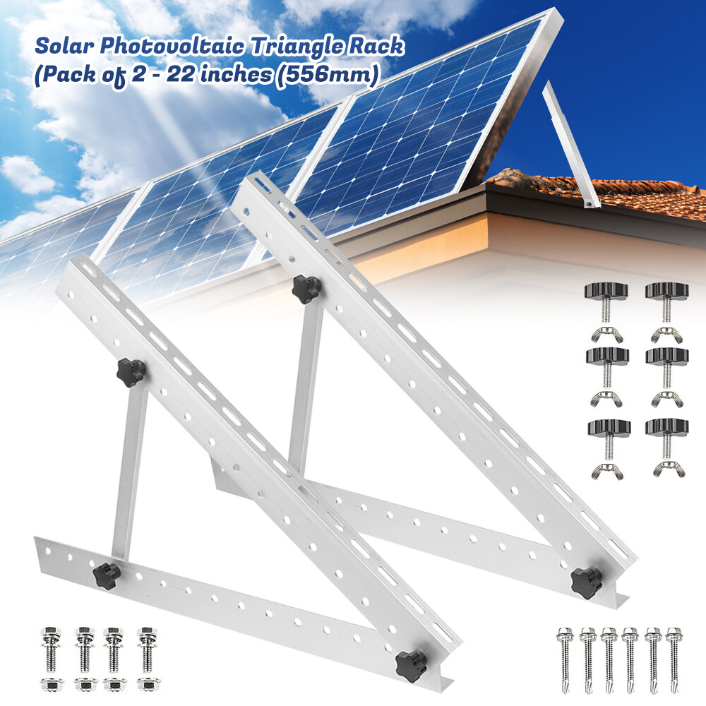 2/4/8 Pcs Solar Panel RV Tilt Mount Brackets Roof Flat Surface Adjustable Frame