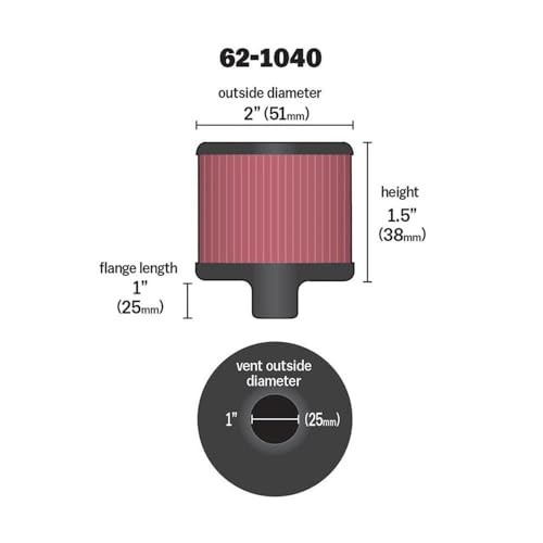 Vent Air Filter/Breather: High Performance, Premium, Washable, Replacement