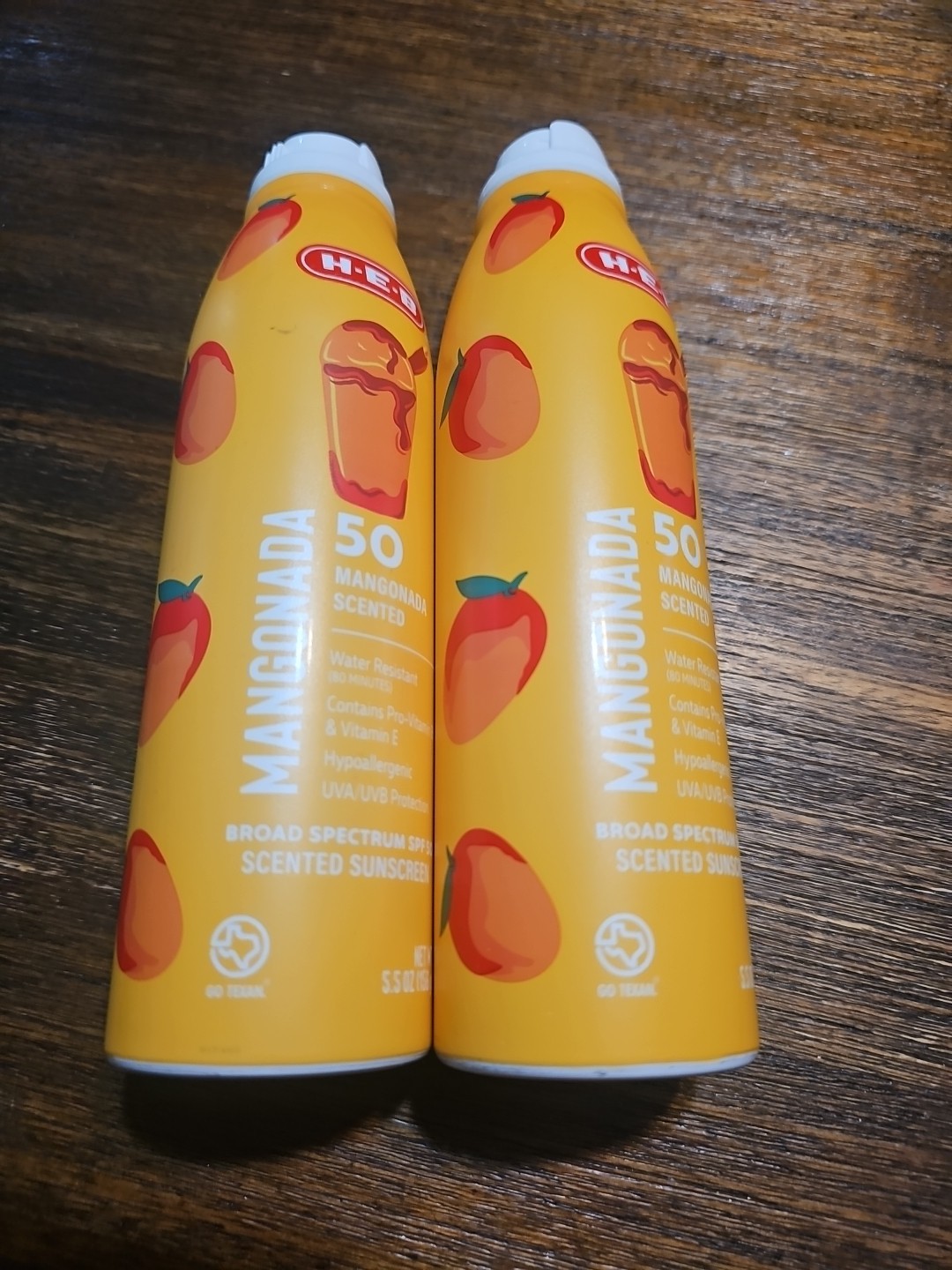 H-E-B Mangonada Scented Sunscreen SPF 50 Exp 07/2026 Lot Of 2 5.5oz Each