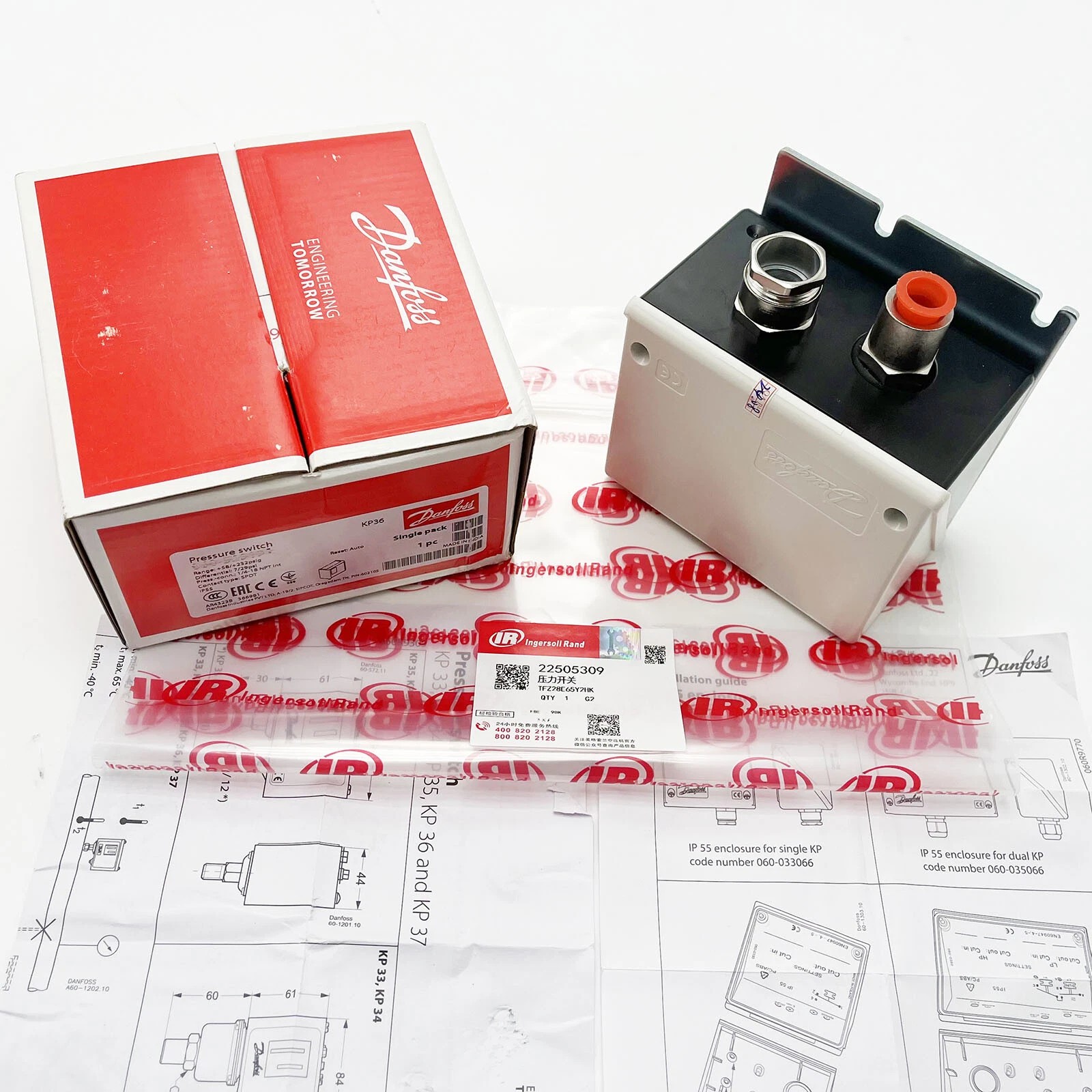 NEW 22505309 Pressure Switch For Danfoss Ingersoll Rand KP36 060-539166 US