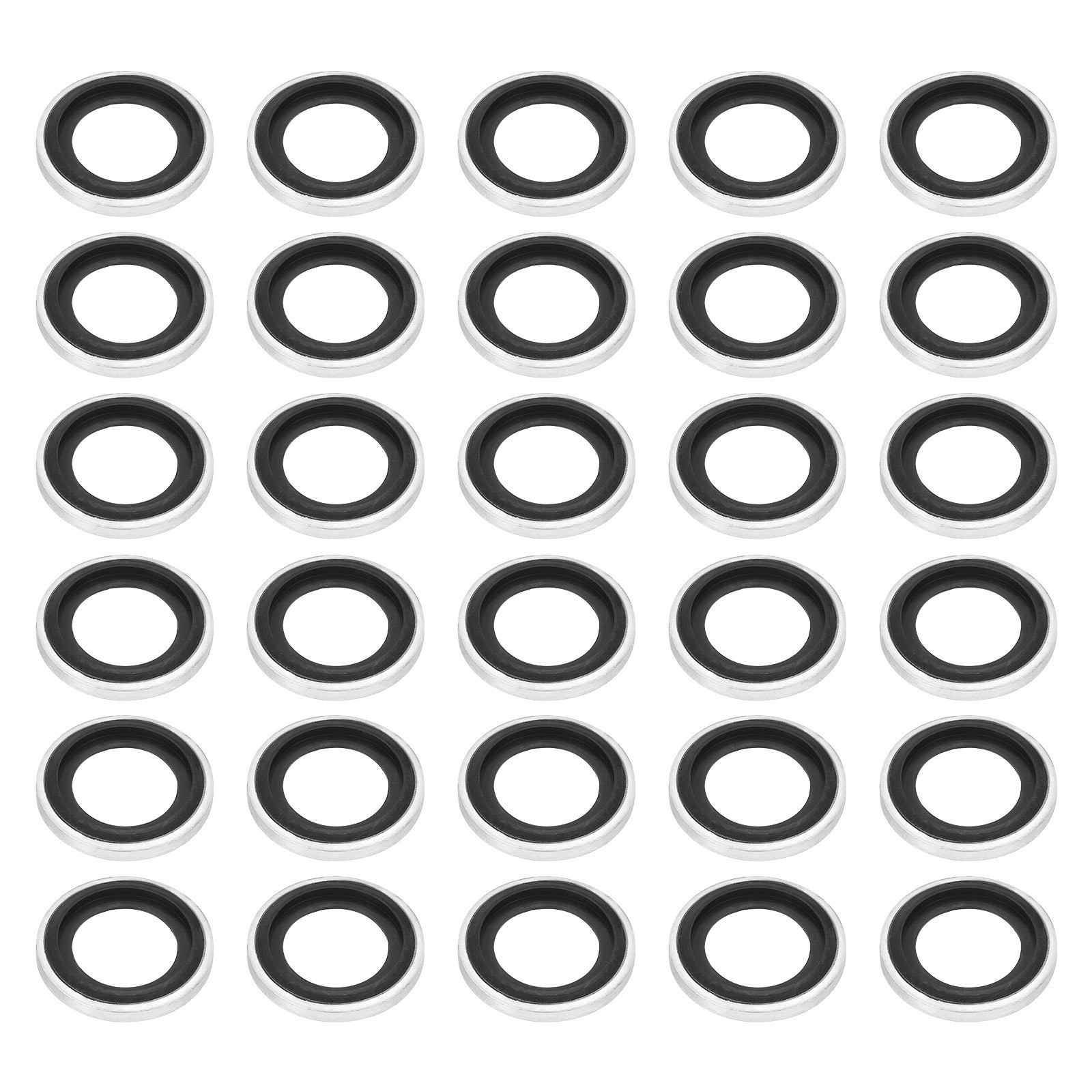 30Pcs M14 Self-Centered Bonded Sealing Gasket, NBR Metal Bonded Sealing Washers
