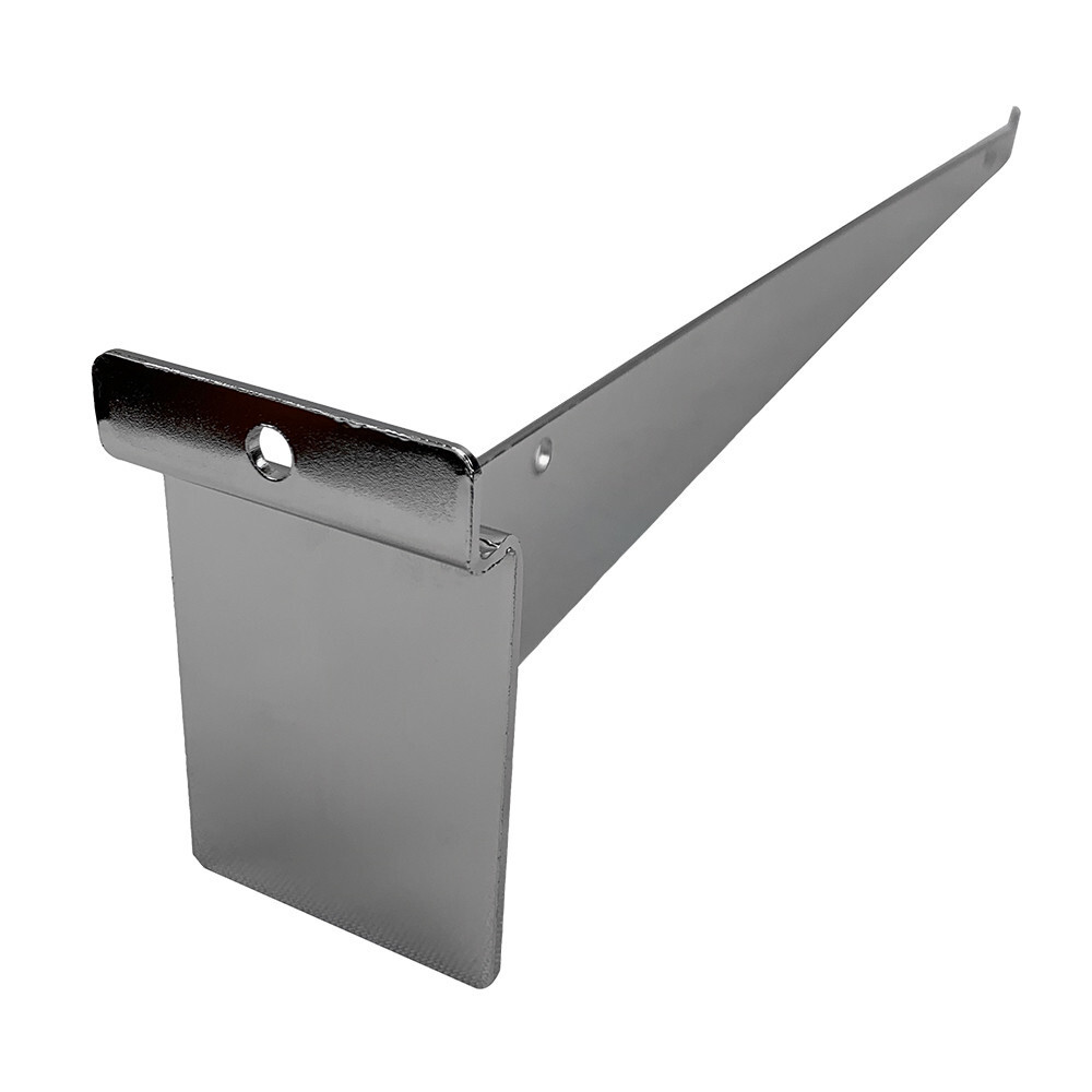 14" Slatwall Shelf Bracket, Chrome, Hanger Display Panel Shelf 10 Pc Set