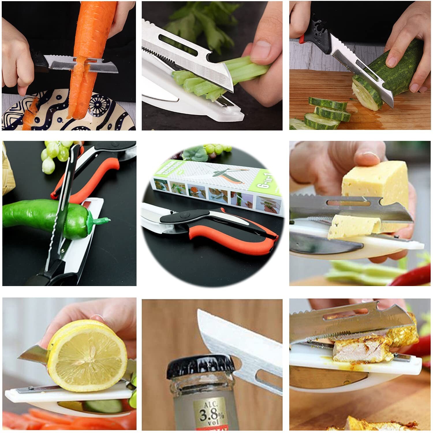 Vegetable Scissors,Food Cutter Choppers Meat Scissors Kitchen Shears,Quick Ve...