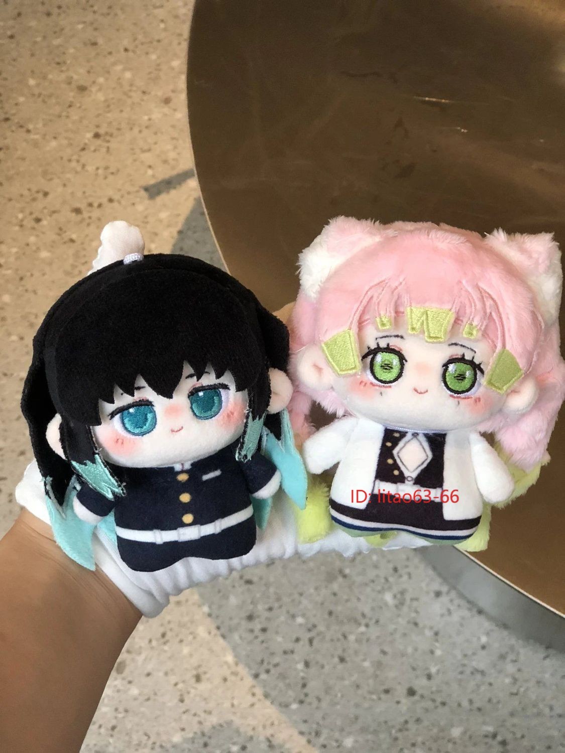 10cm Iguro Obanai Kanroji Mitsuri Anime Demon Slayer Plush Doll Toy Pendant Gift