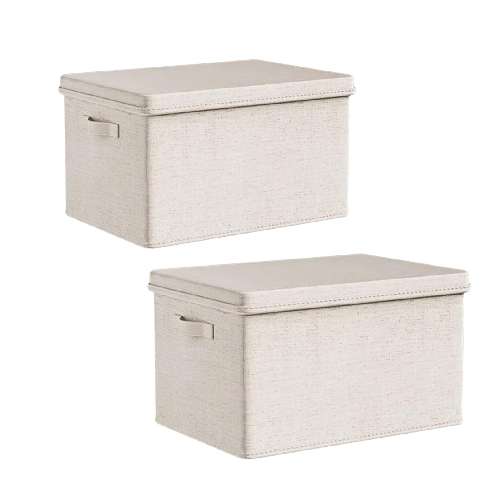 Fabric Storage Bins with Lids 14.6*10.6*10.2 in, 2-Pack Storage Baskets for C...