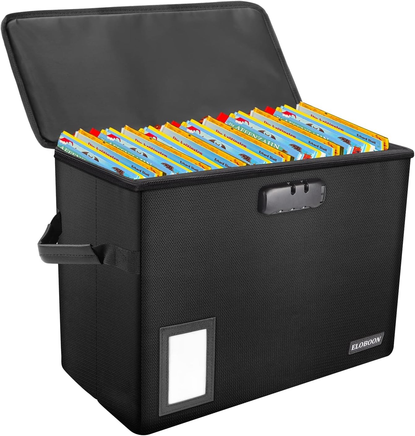 Heavy-Duty Fireproof Comic Book Storage Bin with Lock, Moisture-Proof Protection
