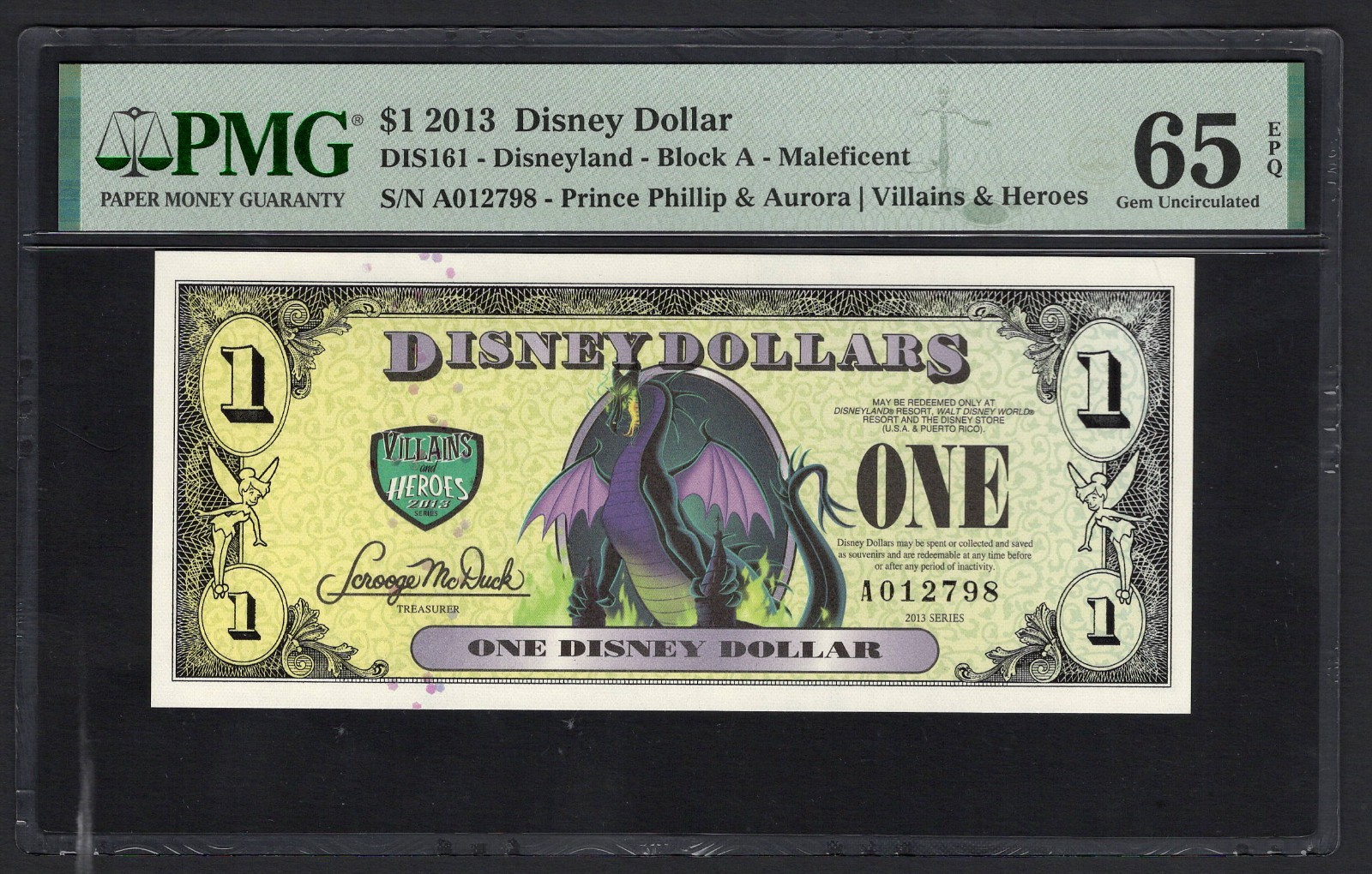 Disney Dollar One Dollar 2013 DIS161 Uncirculated Grade 65